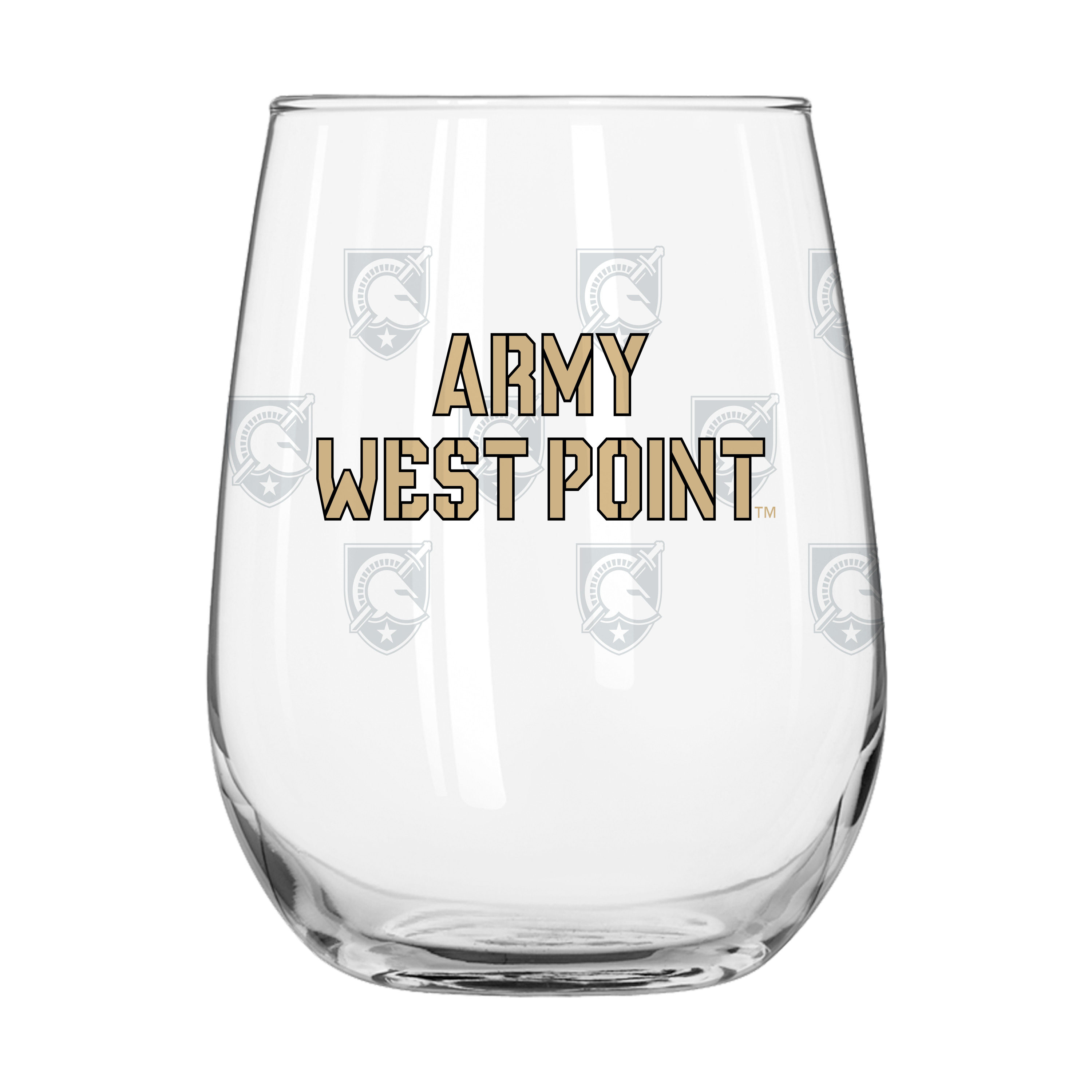 Army Academy 16oz Satin Etch Glass Curved Beverage  