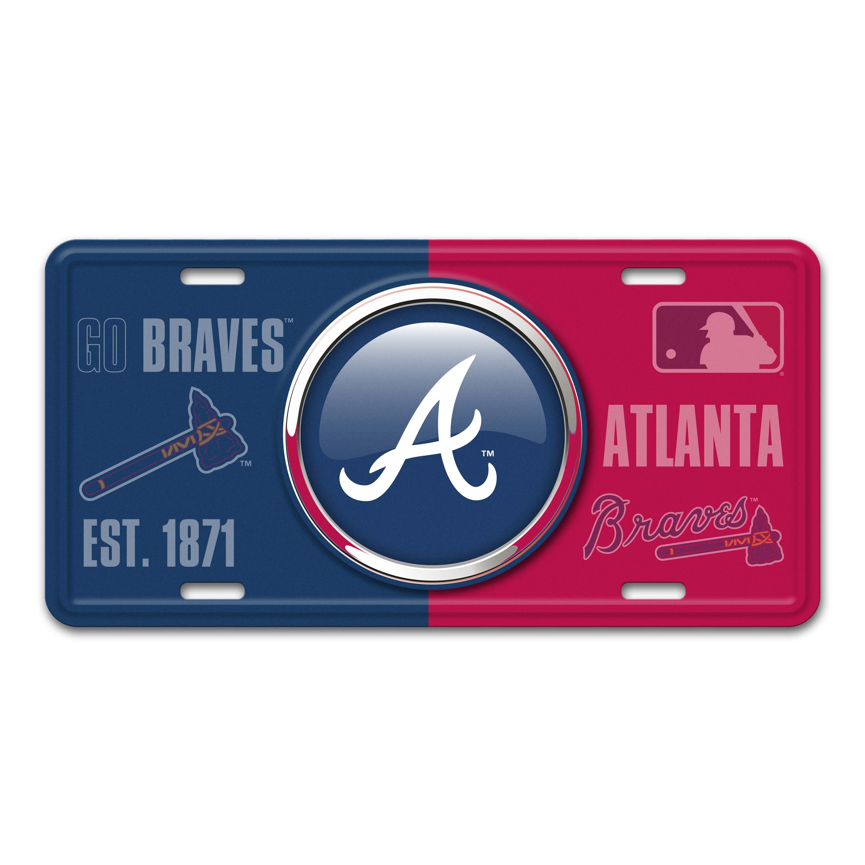 Atlanta Braves Embossed Metal License Plate  