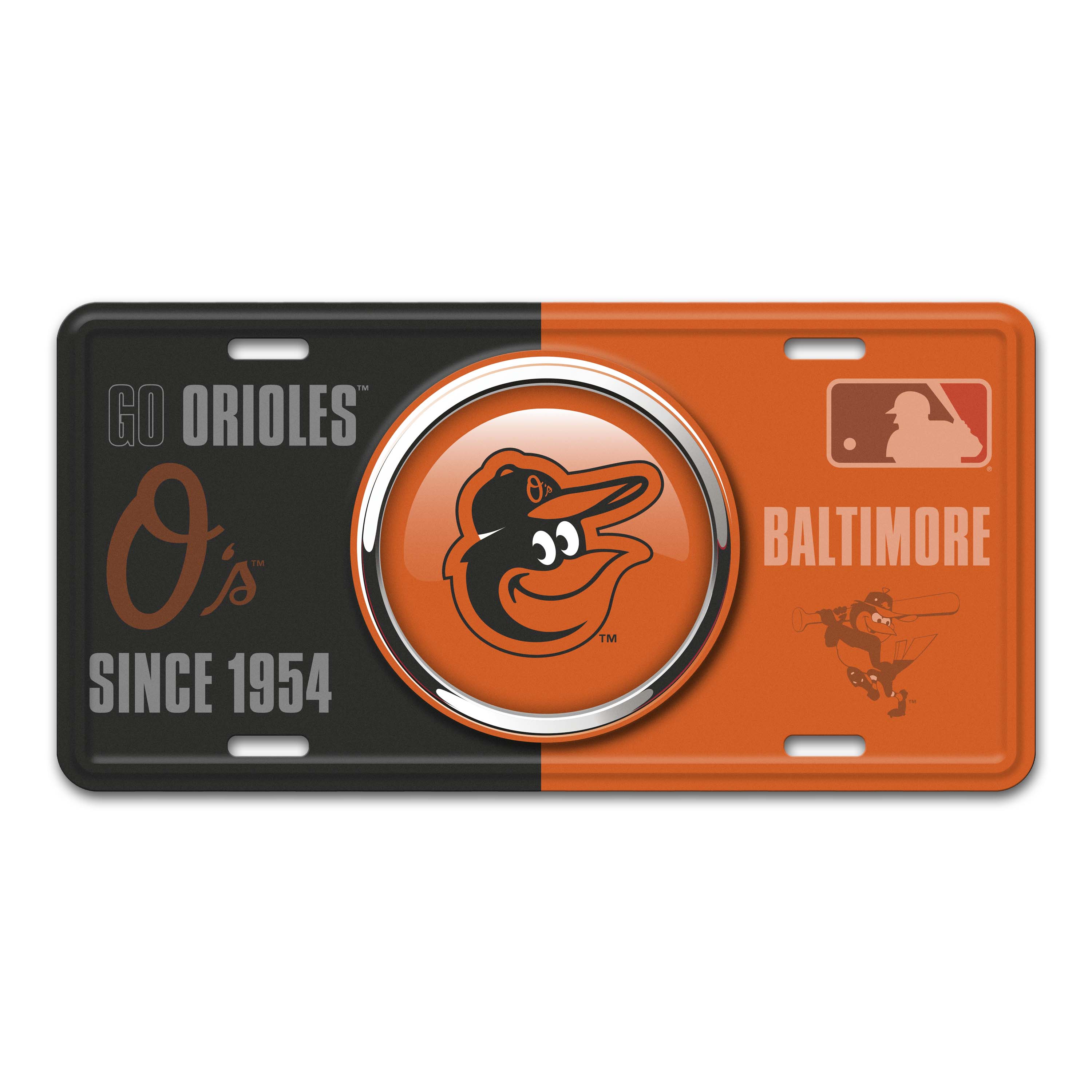 Baltimore Orioles Embossed Metal License Plate  