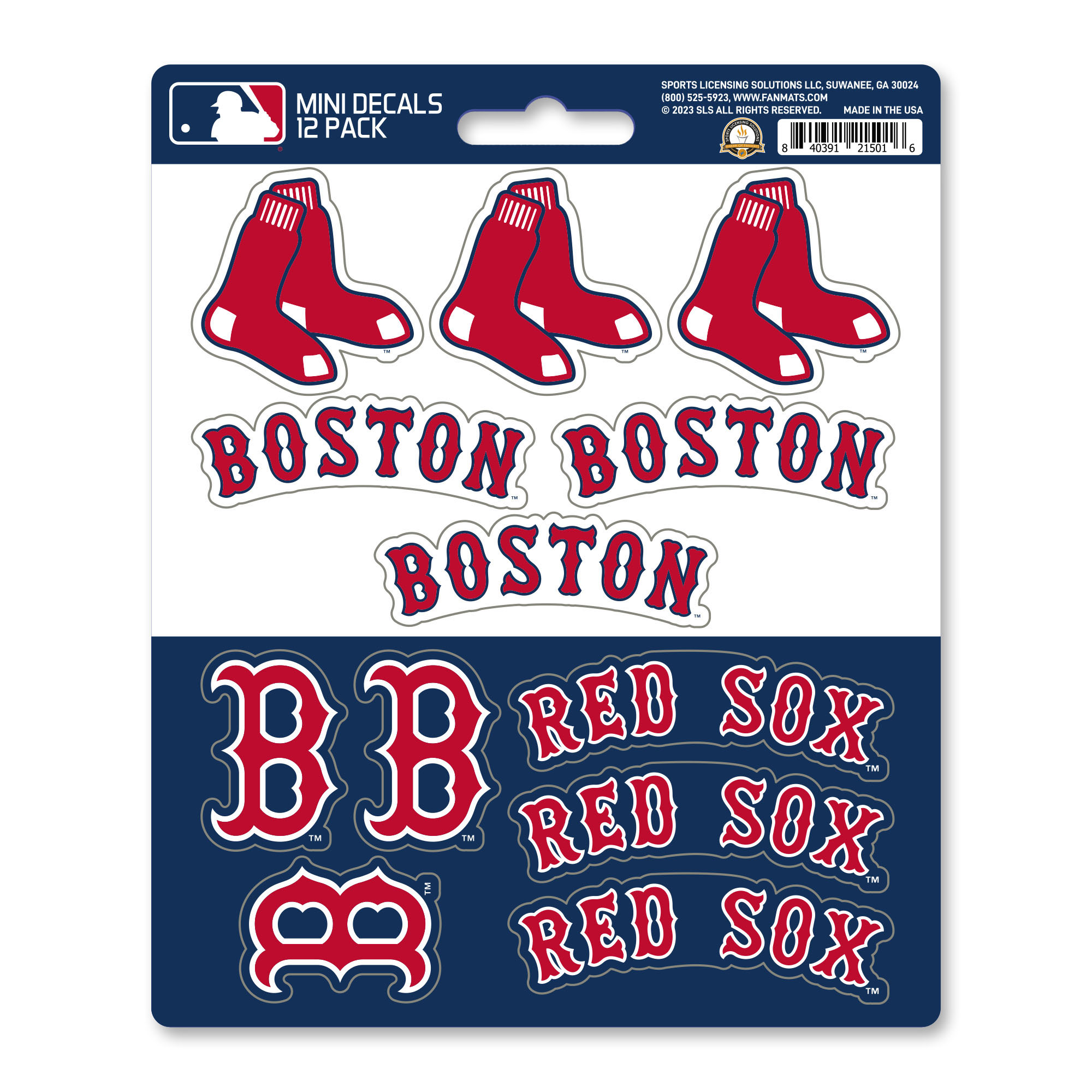 Boston Red Sox Mini Decal 12-pk  