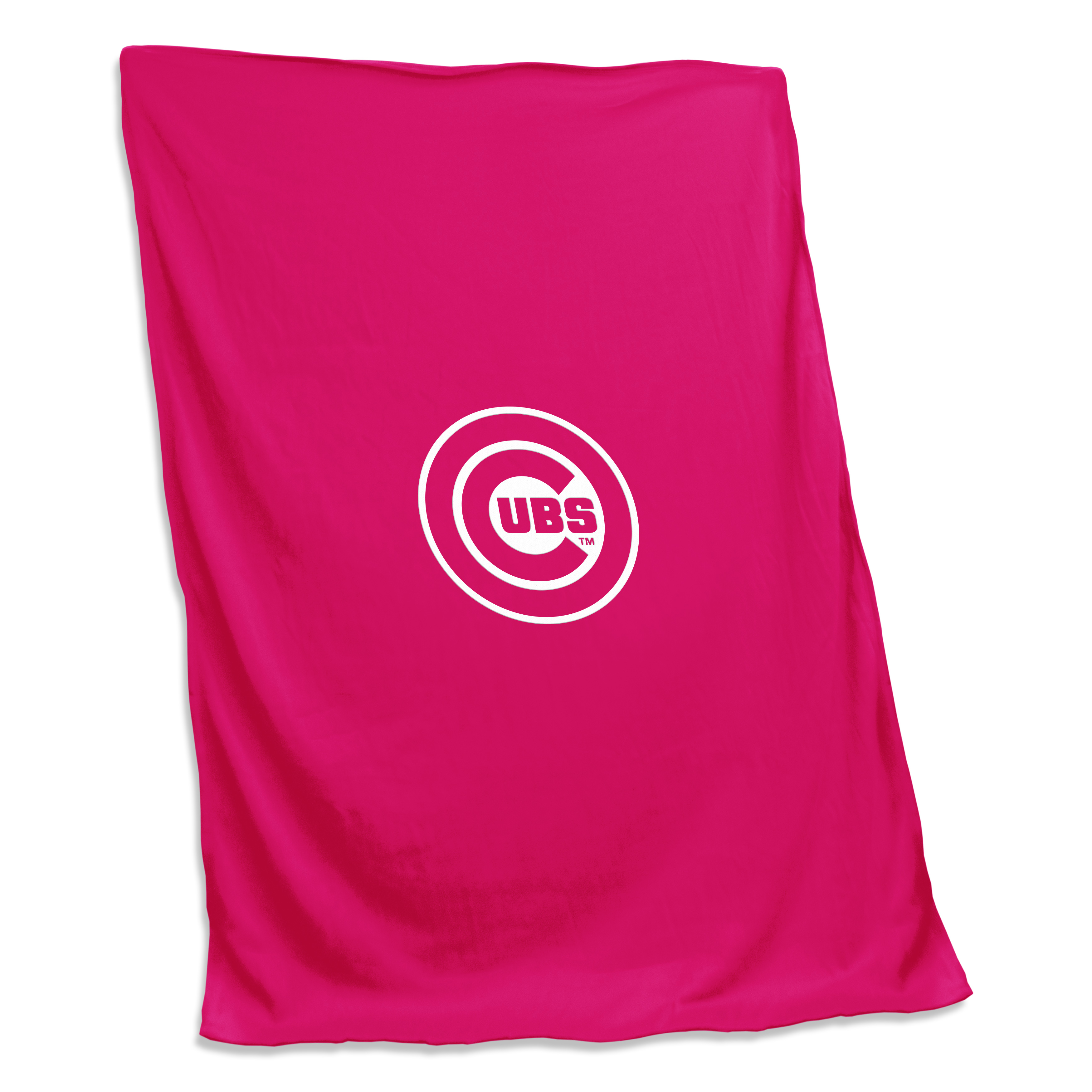 Chicago Cubs Pink Screened Sweatshirt Blanket  