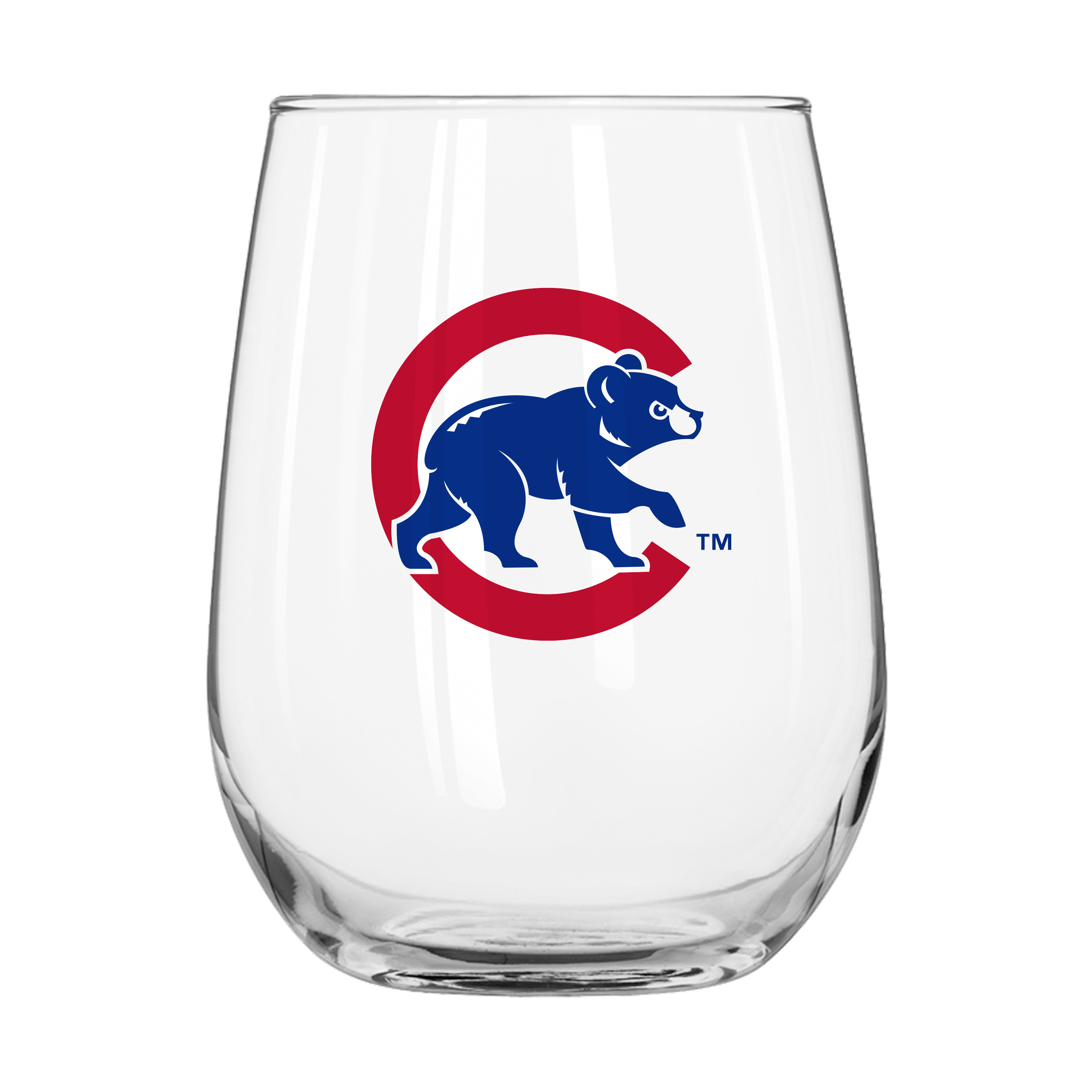 Chicago Cubs Walking Bear 16oz Glass Curved Beverage  