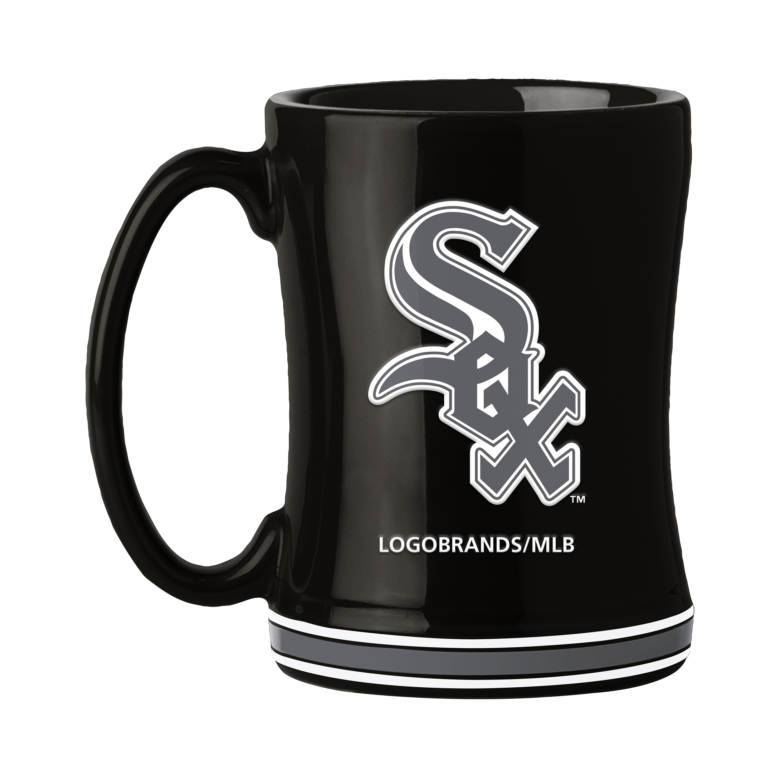 Chicago White Sox 14oz Black Tonal Relief Mug  