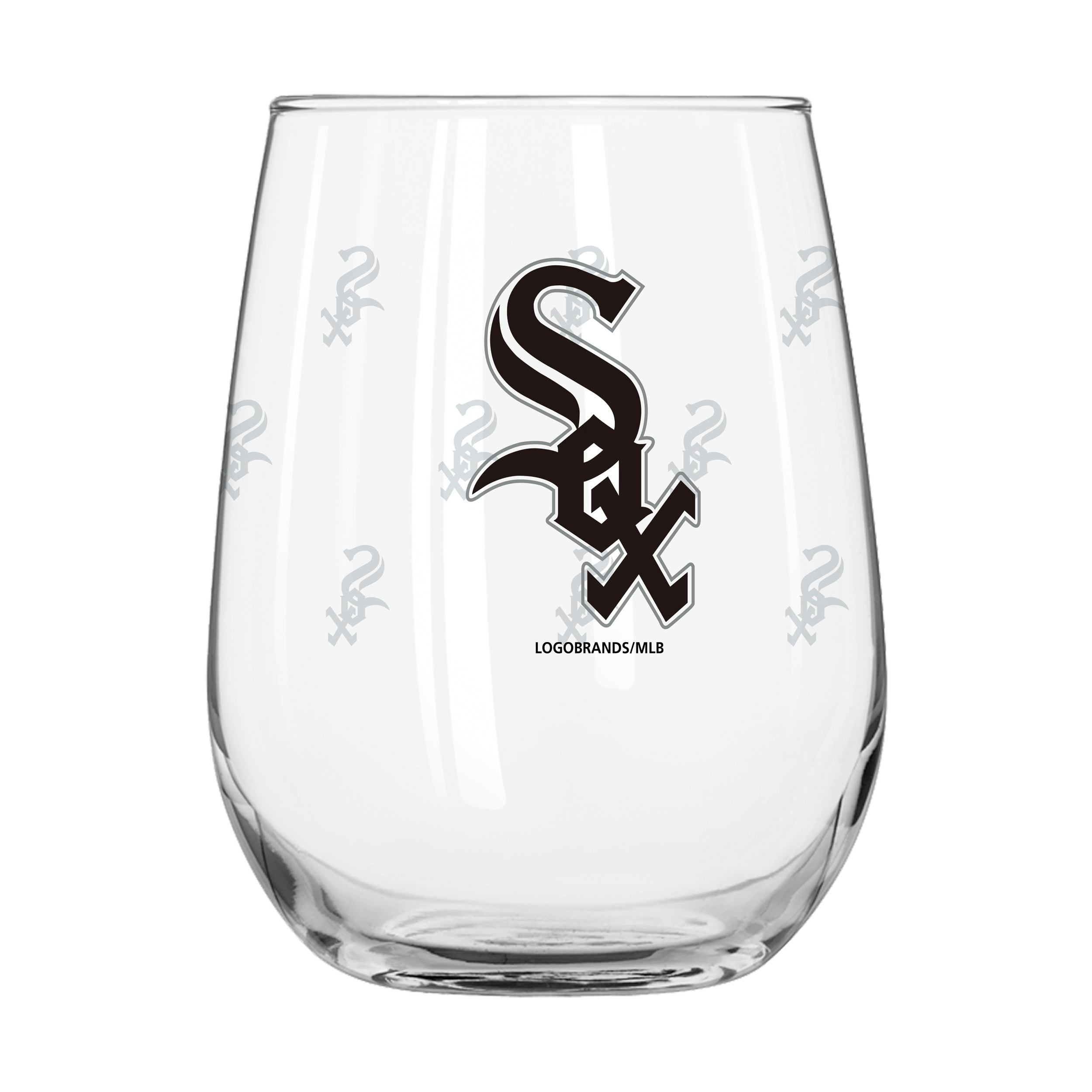 Chicago White Sox 16oz Satin Etch Curved Beverage Glass  