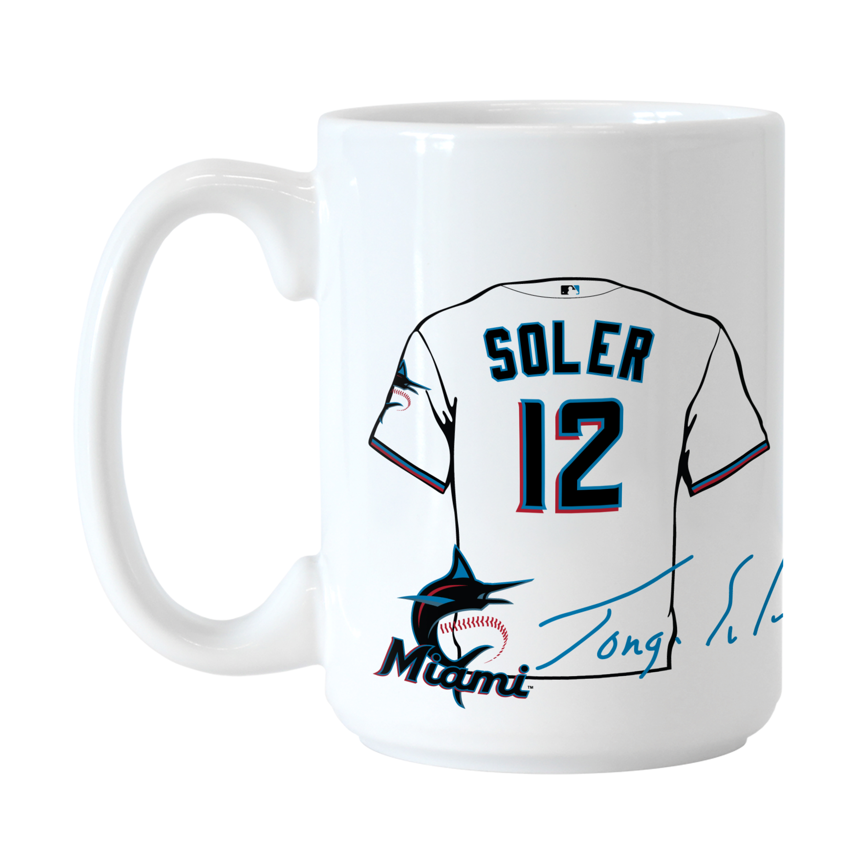 Miami Marlins Jorge Soler Jersey 15oz Sublimated Mug  