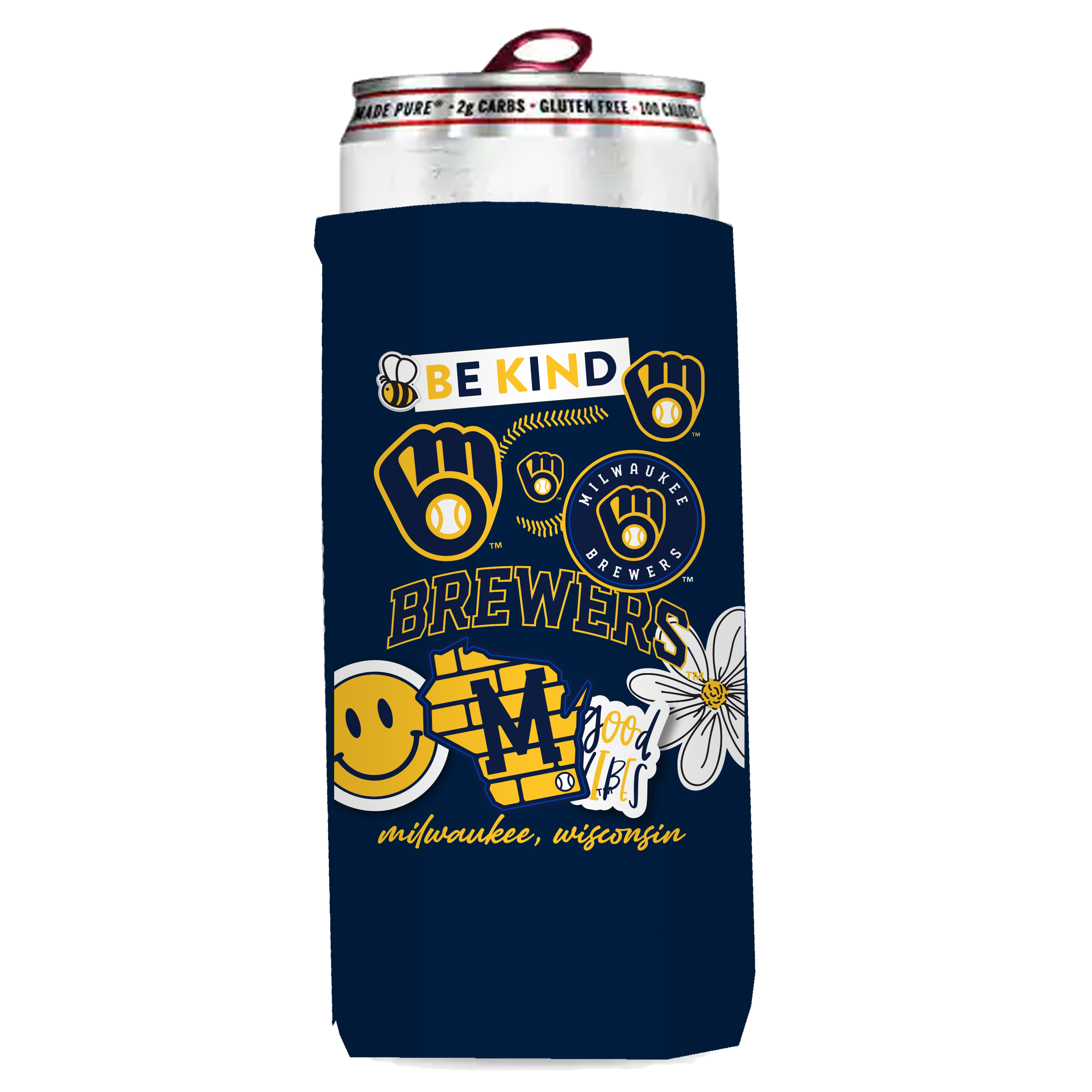 Milwaukee Brewers Insulated Native Slim Can Sleeve  