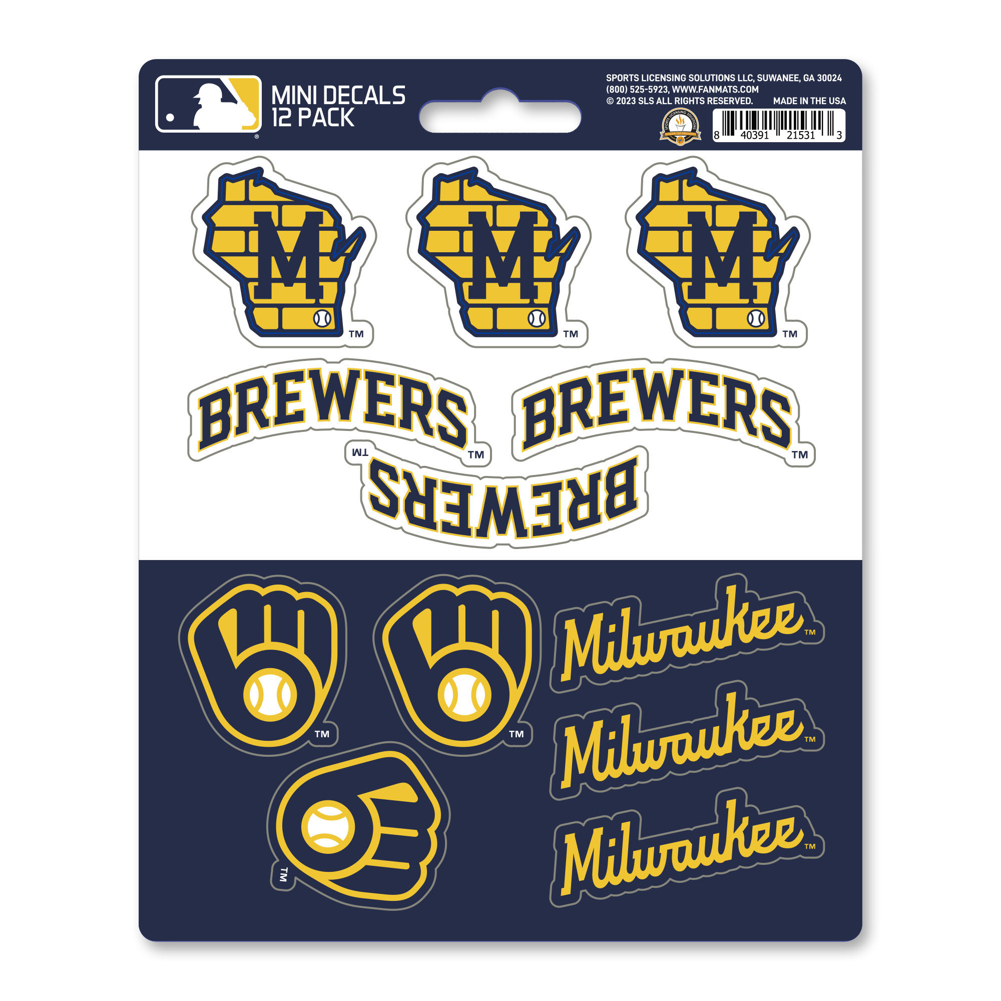 Milwaukee Brewers Mini Decal 12-pk  