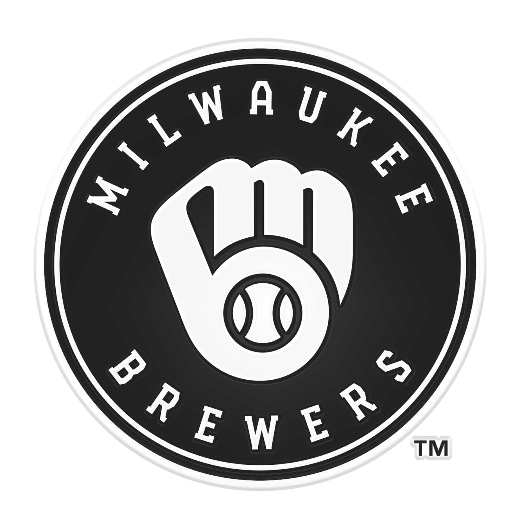 Milwaukee Brewers Plastic Chrome Emblem  