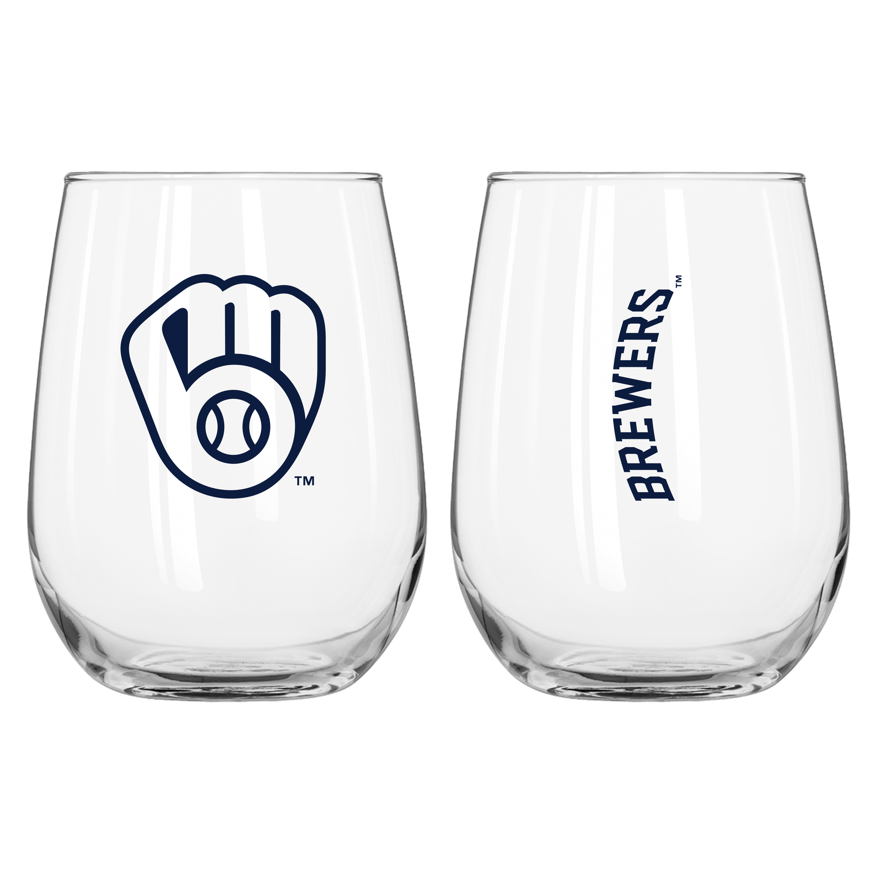 Milwaukee Brewers 16oz Gameday Curved Beverage Glass  