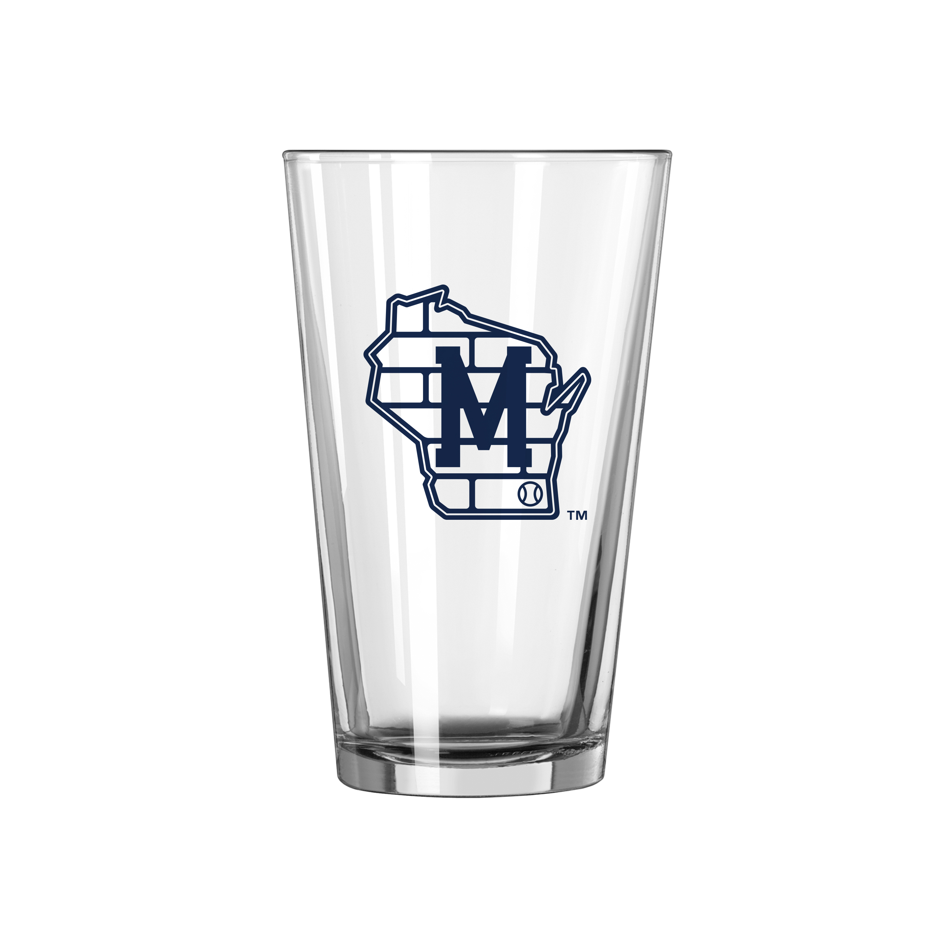 Milwaukee Brewers State Outline 16oz Gameday Pint Glass  