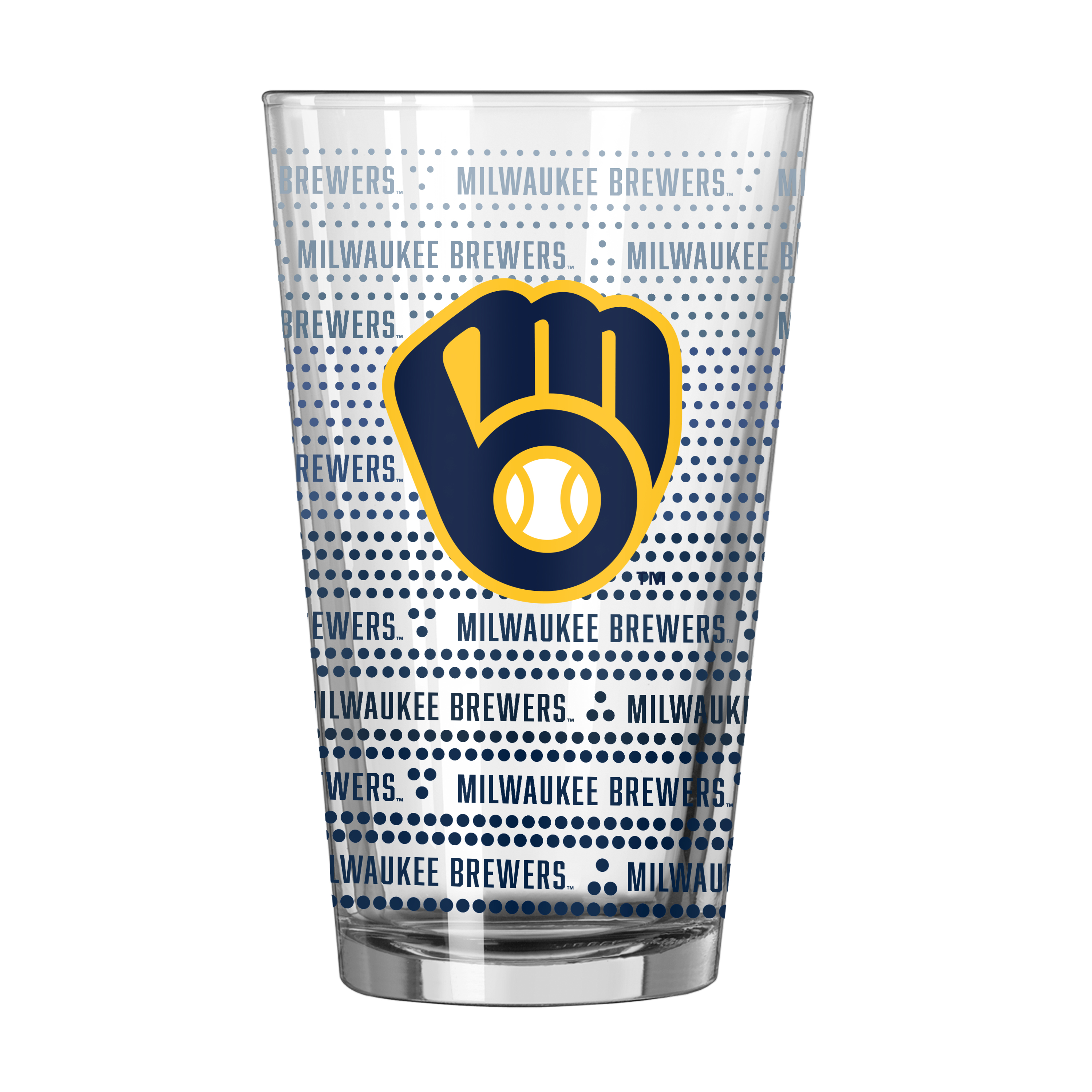 Milwaukee Brewers 16oz Chant Fade Pint Glass  