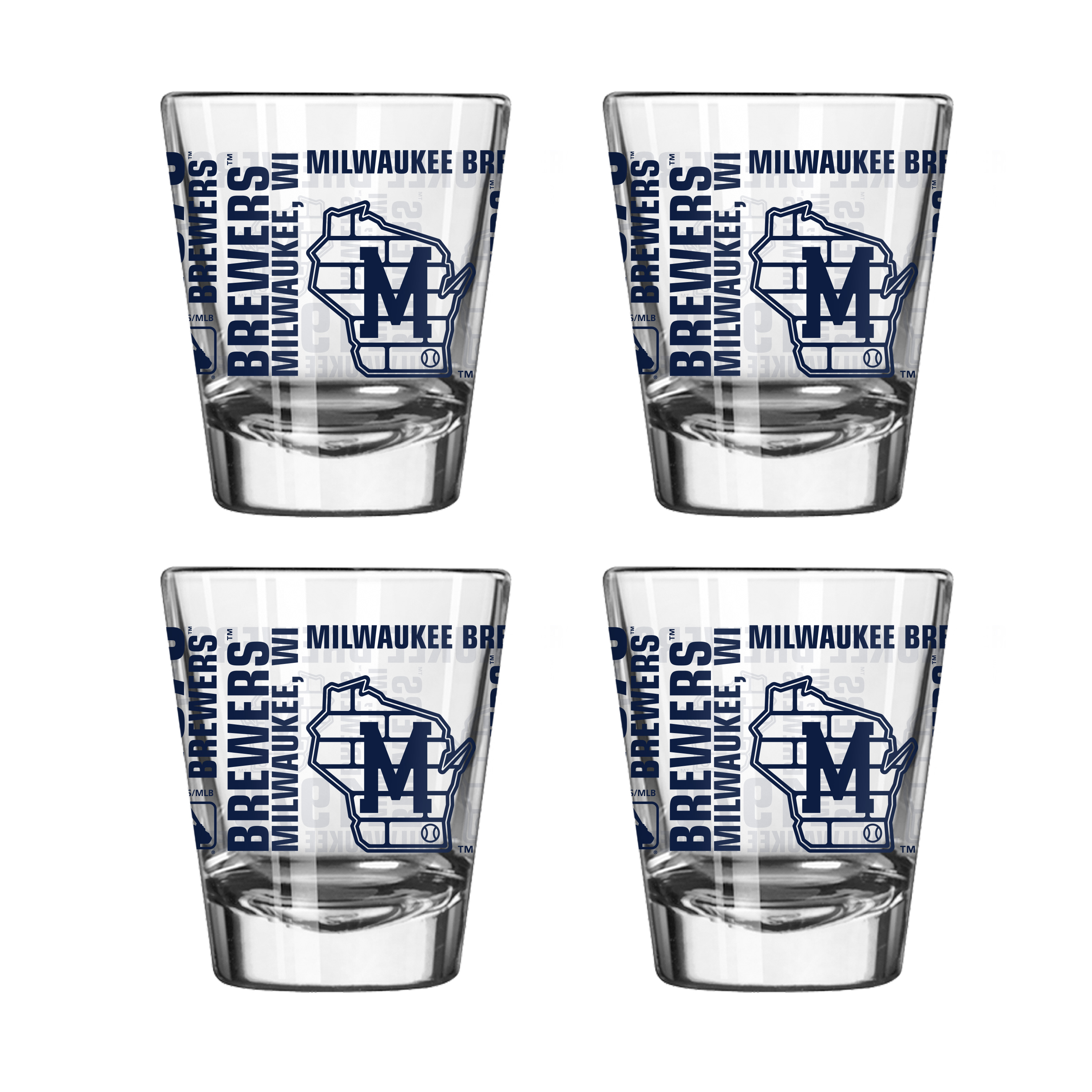 Milwaukee Brewers 4pk Spirit 2oz Shot Glass  