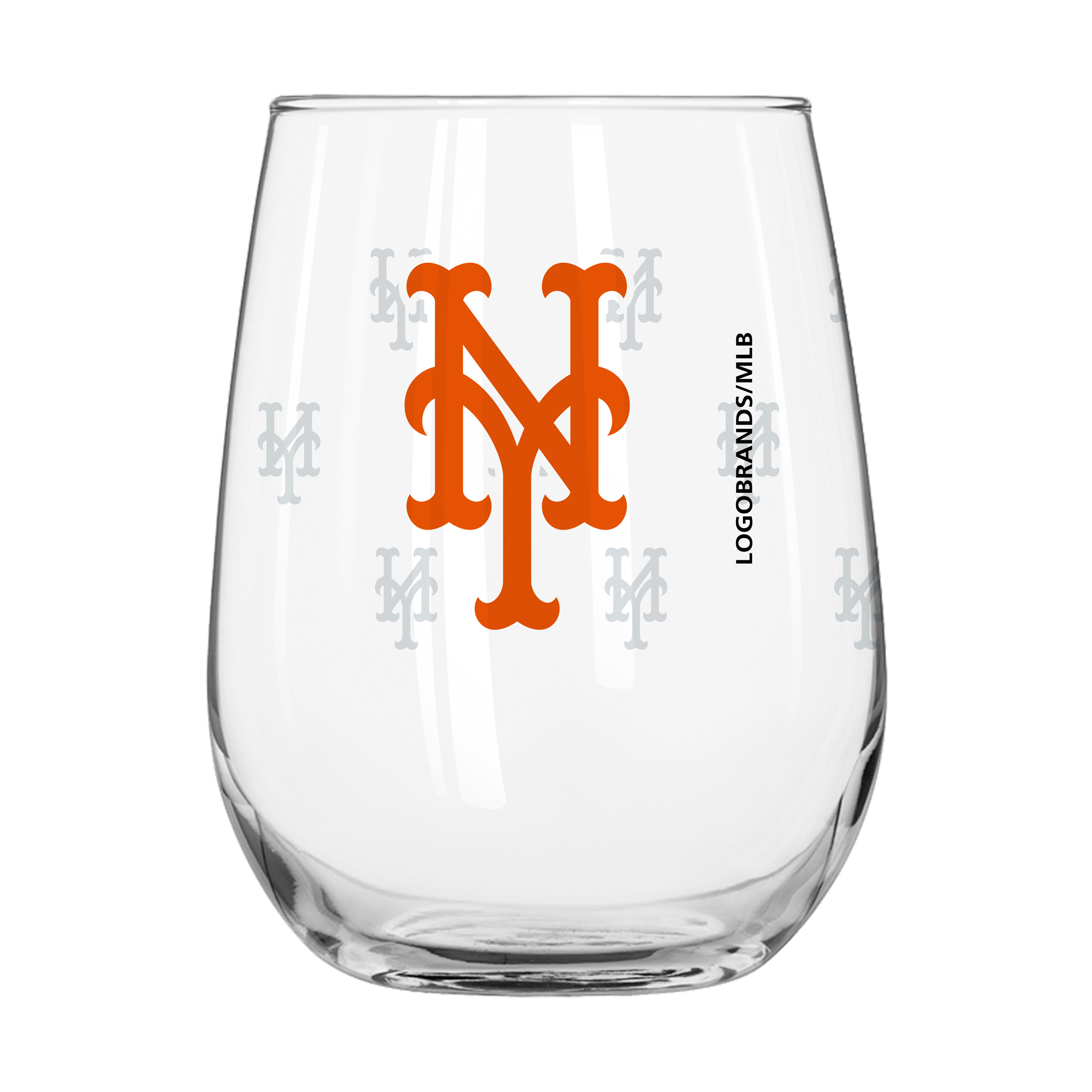 New York Mets 16oz Satin Etch Curved Beverage Glass  