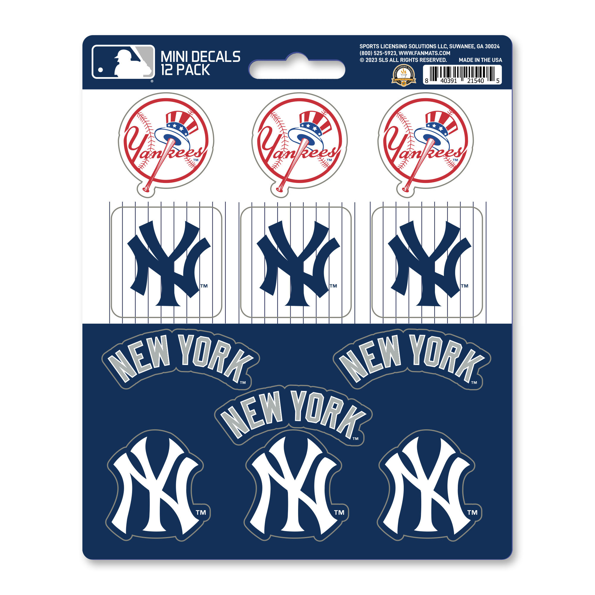 New York Yankees Mini Decal 12-pk  