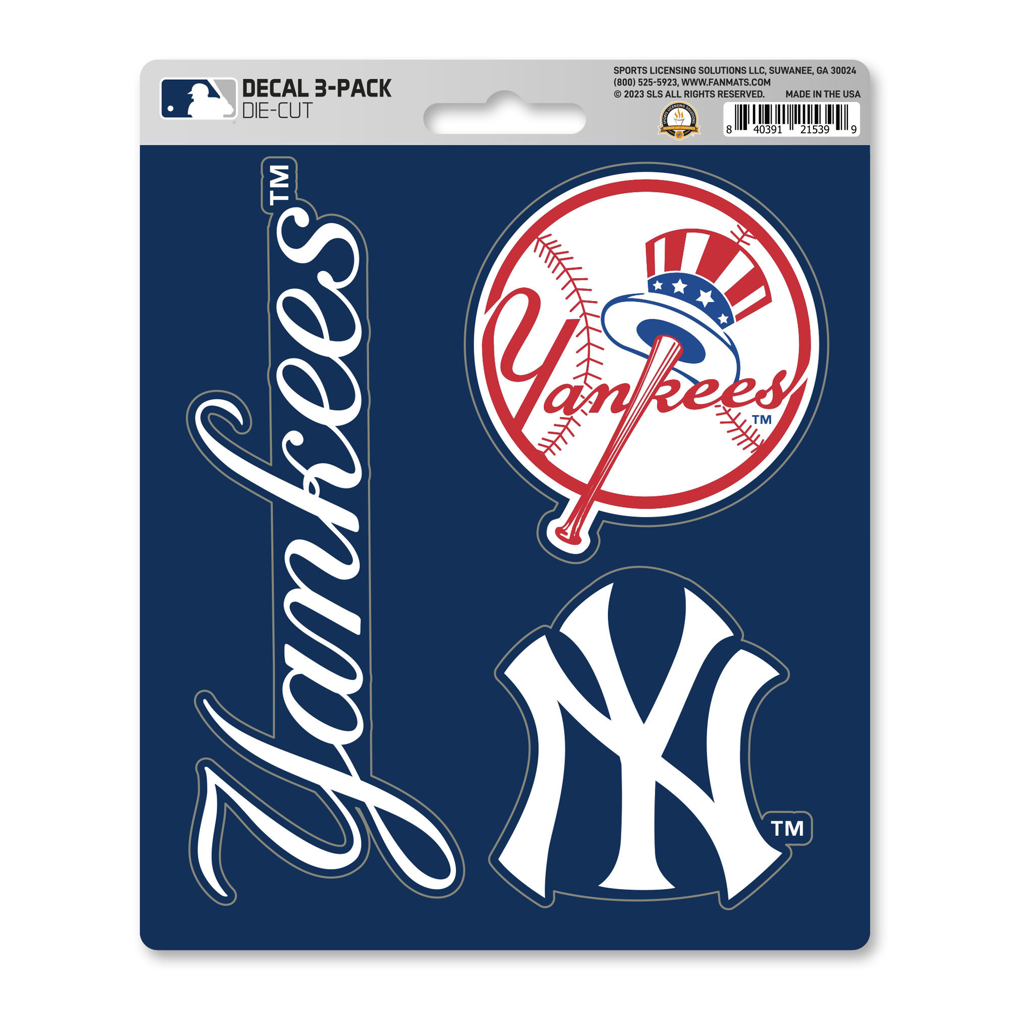New York Yankees Decal 3-pk  