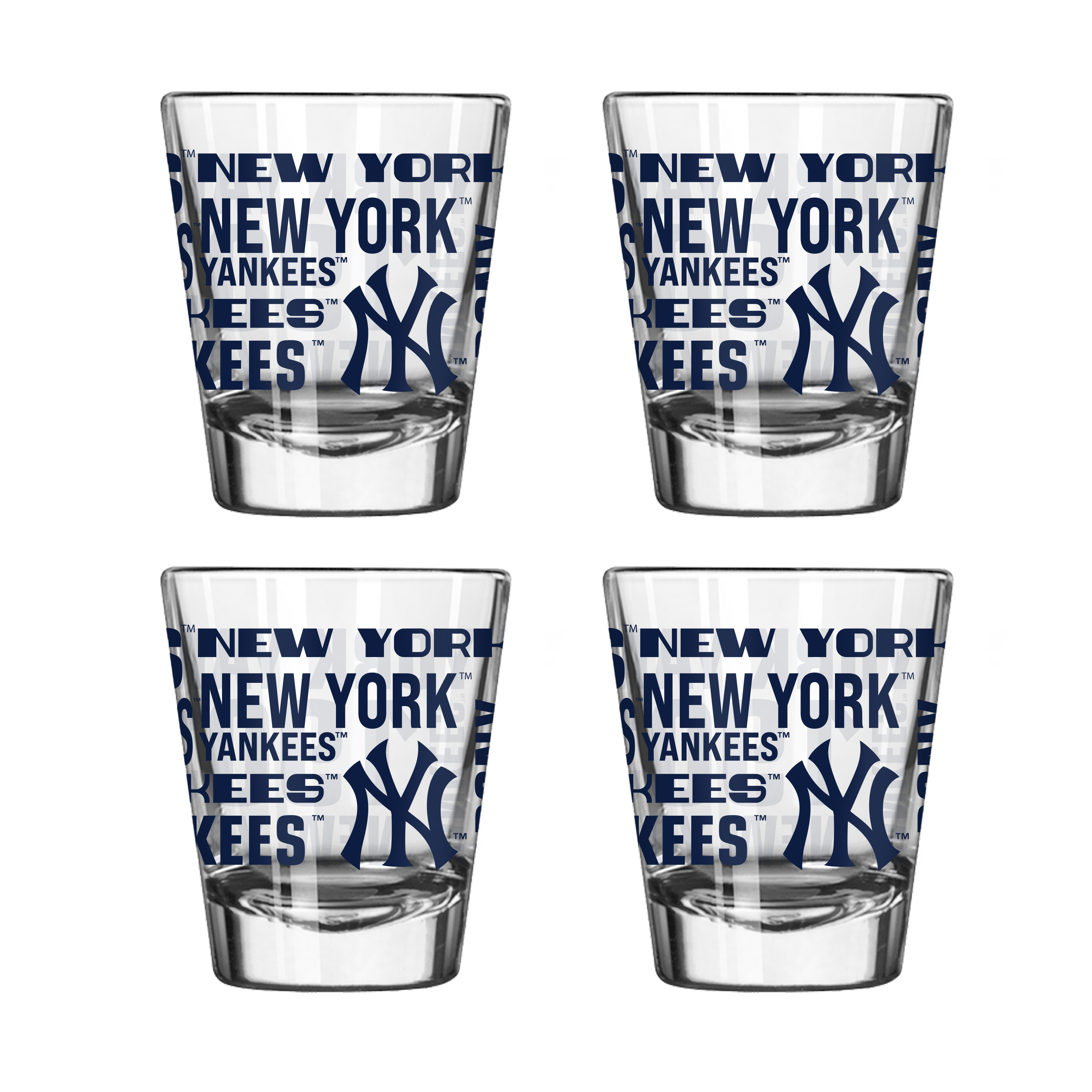NY Yankees 4pk Spirit 2oz Shot Glass  