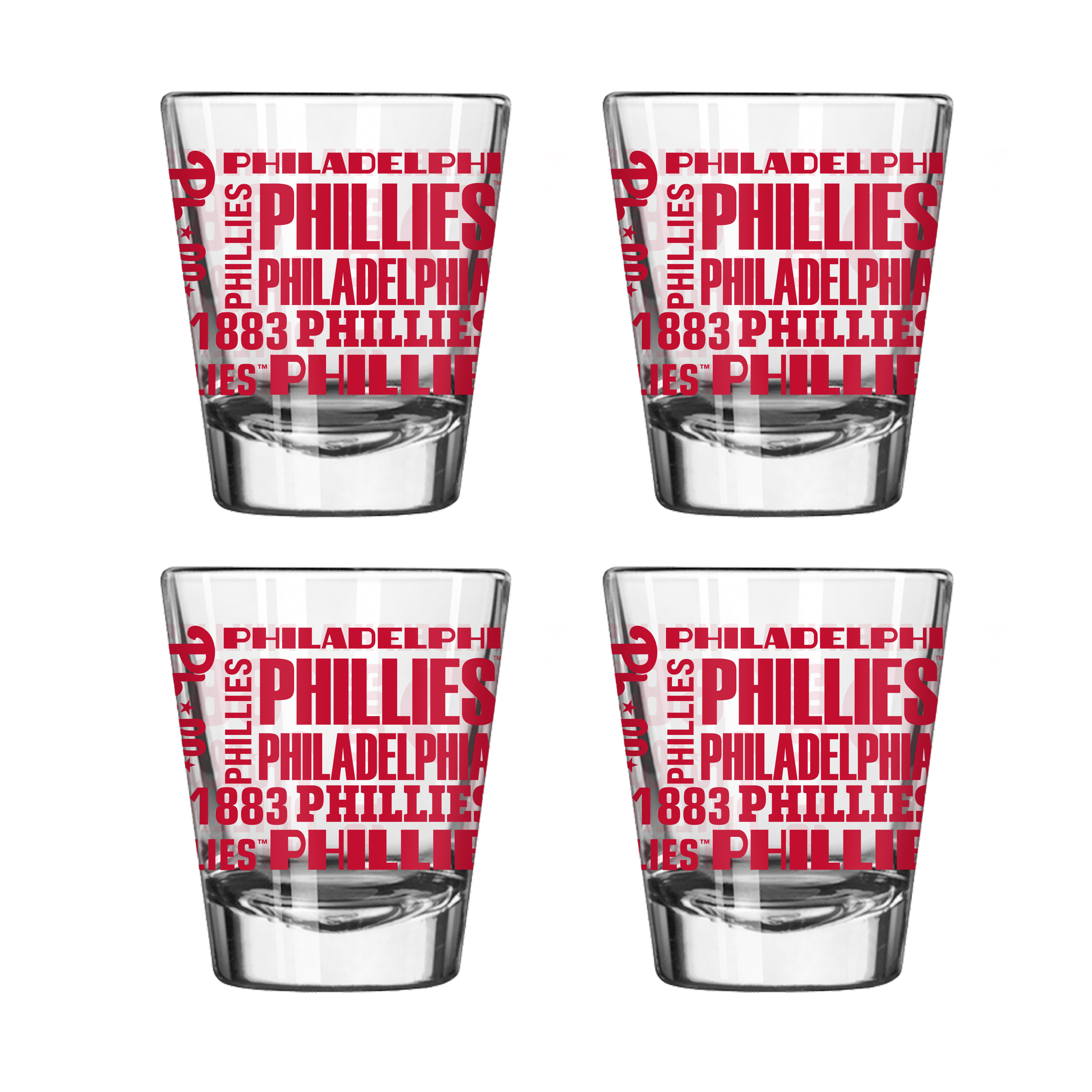 Philadelphia Phillies 4pk Spirit 2oz Shot Glass  