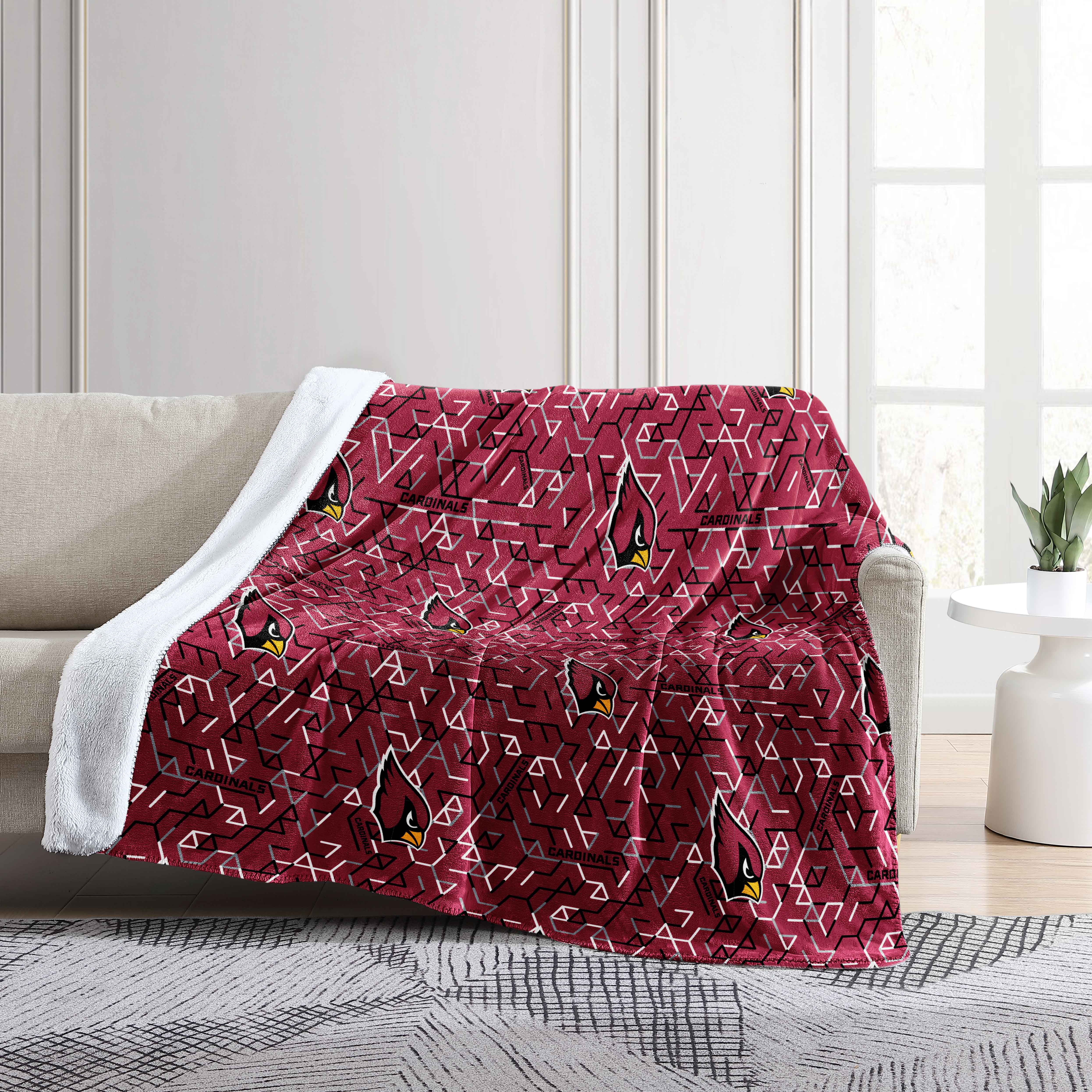 Arizona Cardinals Plush Sherpa Throw 60x70  