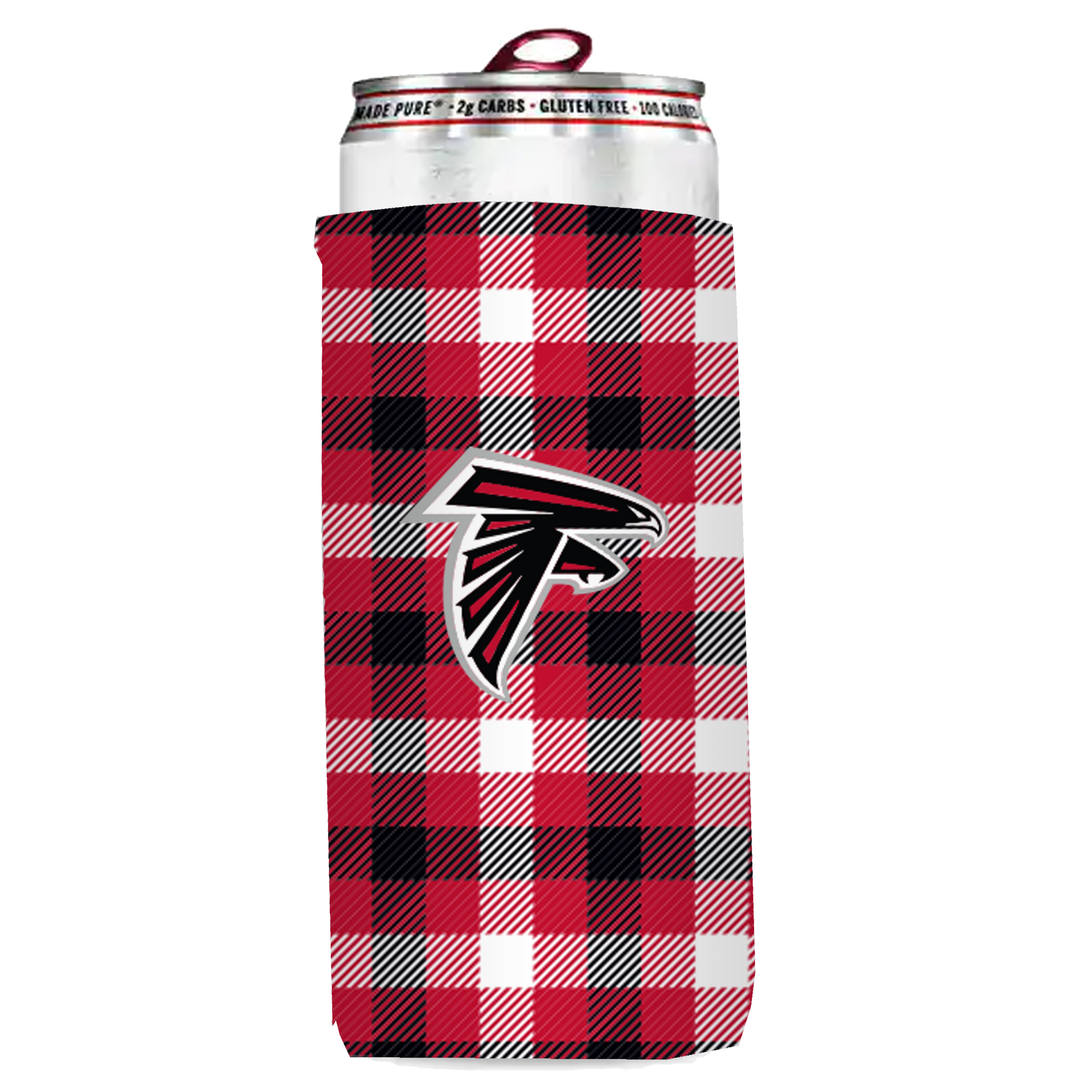 Atlanta Falcons Plaid Insulated Slim Can Sleeve    