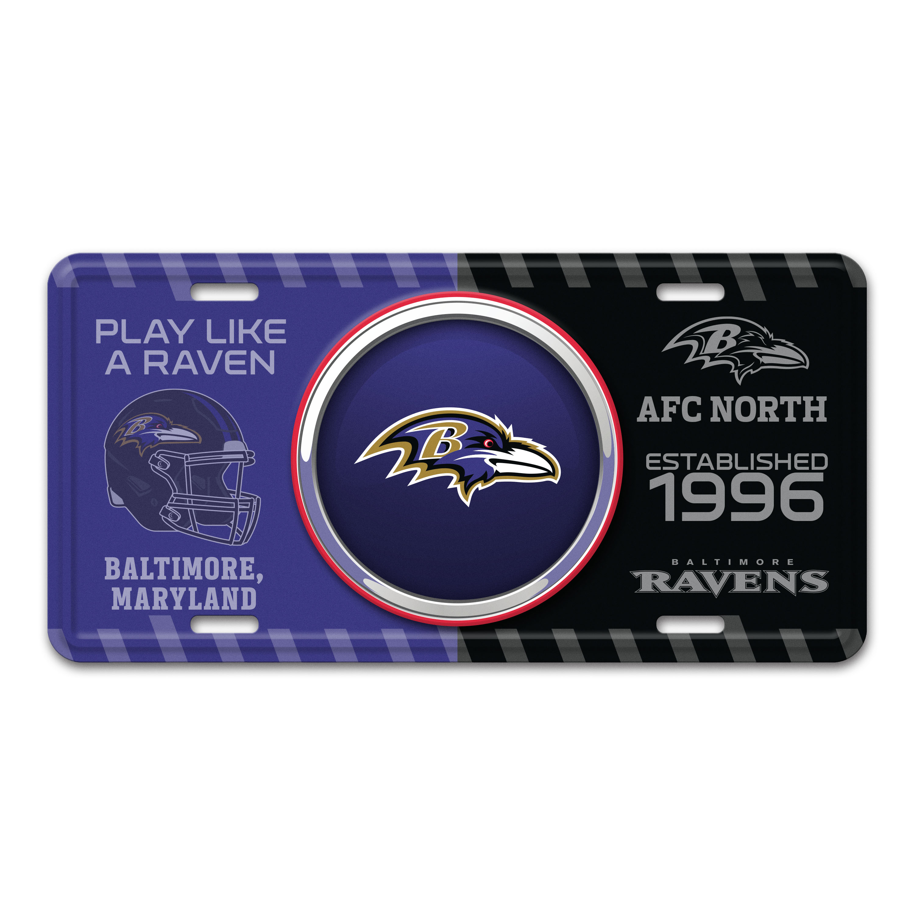 Baltimore Ravens Embossed Metal License Plate    