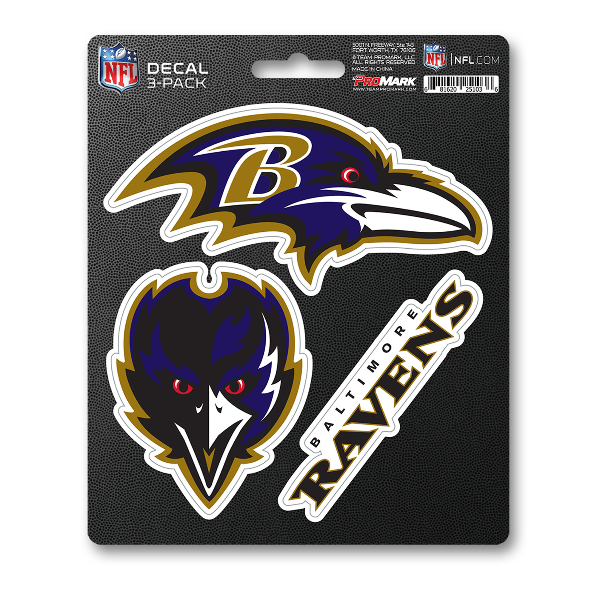 Baltimore Ravens Decal 3-pk    