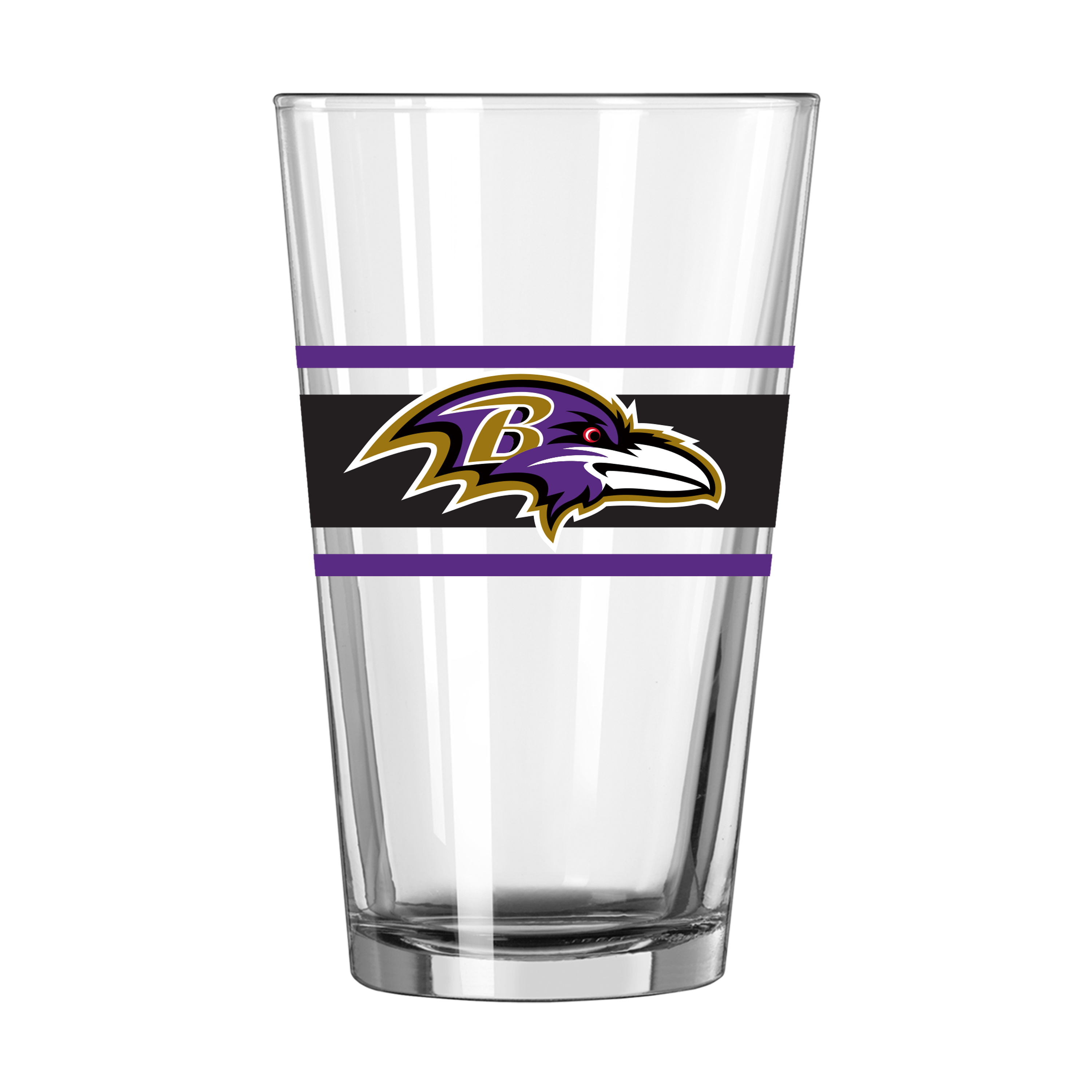 Baltimore Ravens 16oz Stripe Pint Glass    