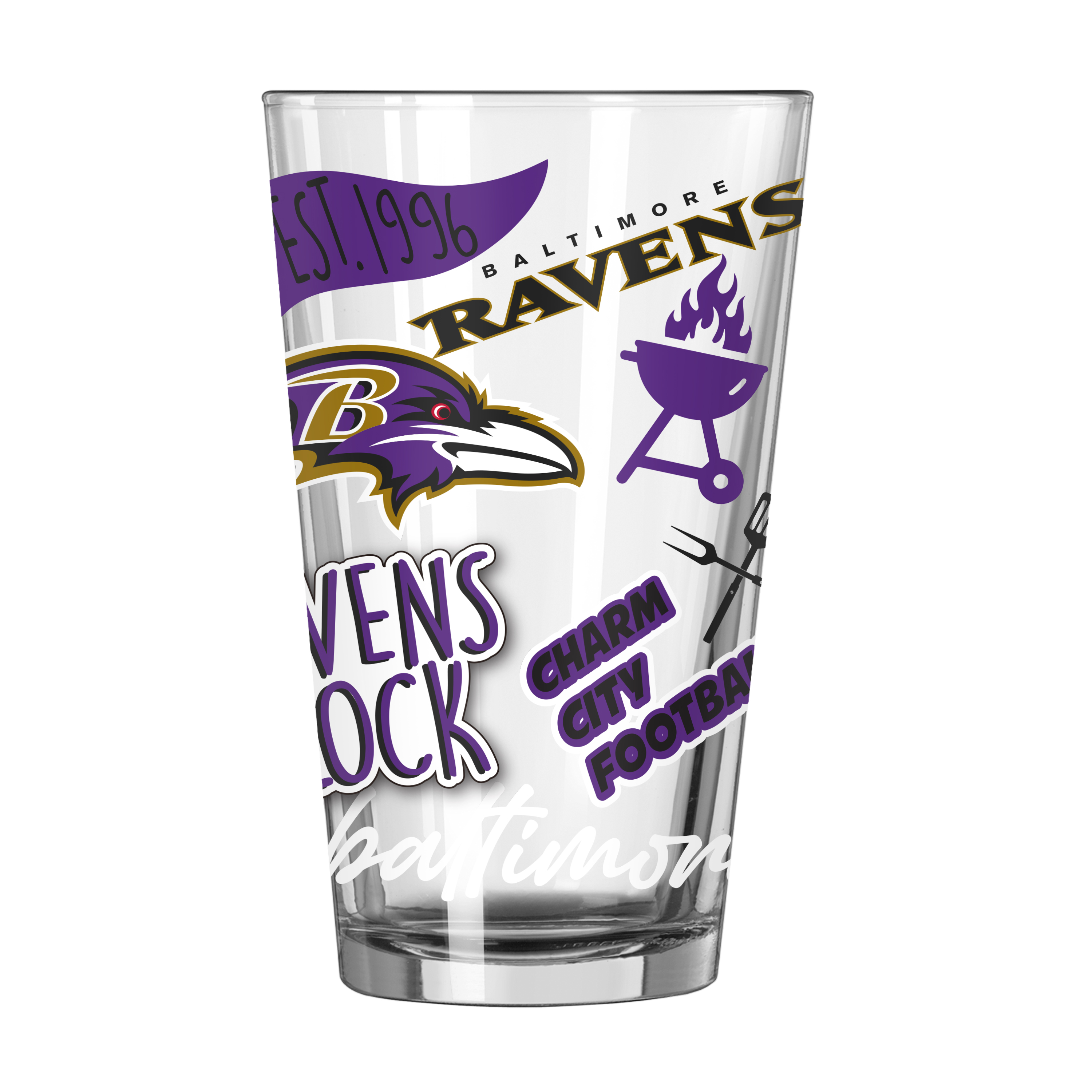 Baltimore Ravens 16oz Native Pint Glass    