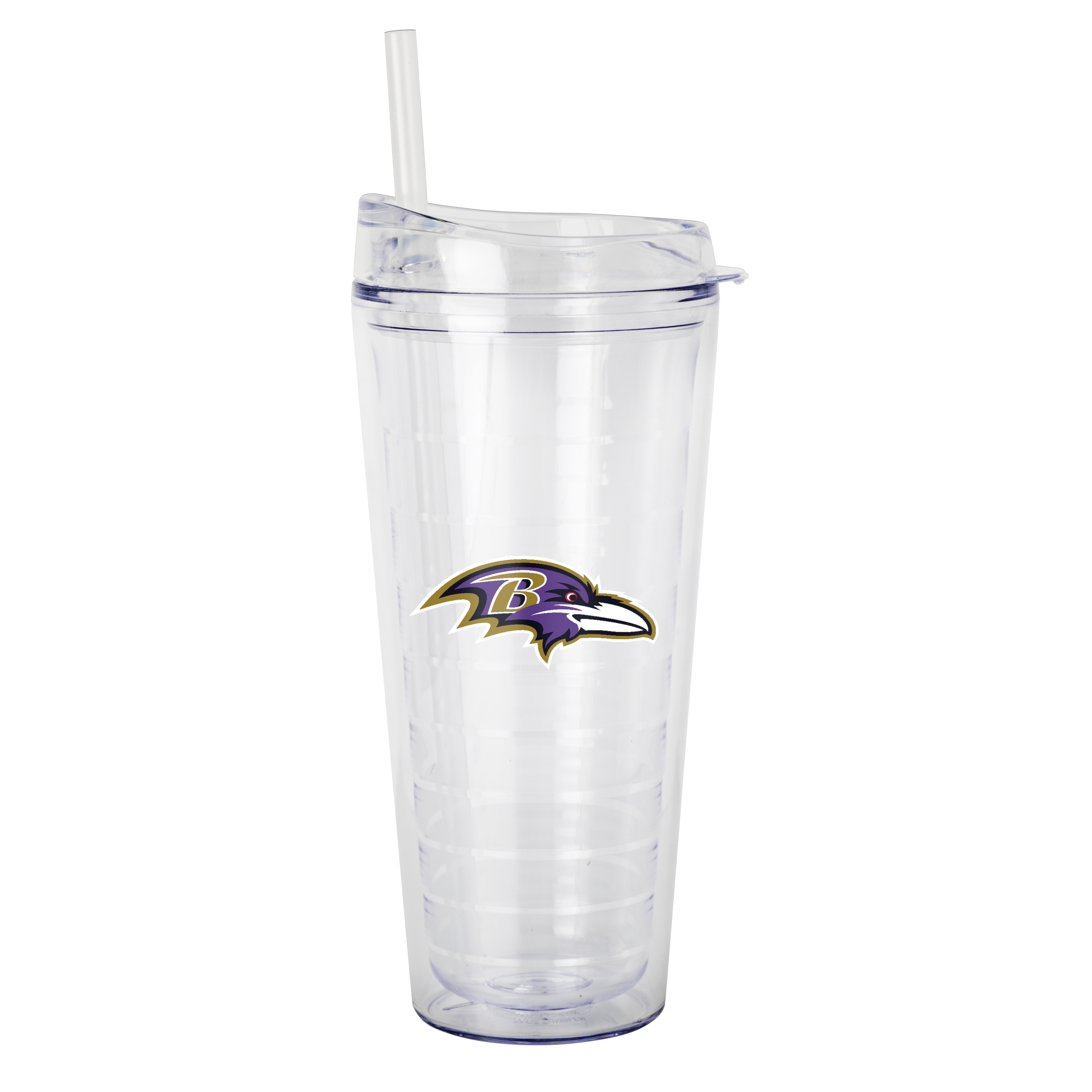 Baltimore Ravens 22oz Flipside Dbl Wall Clear Tumbler    