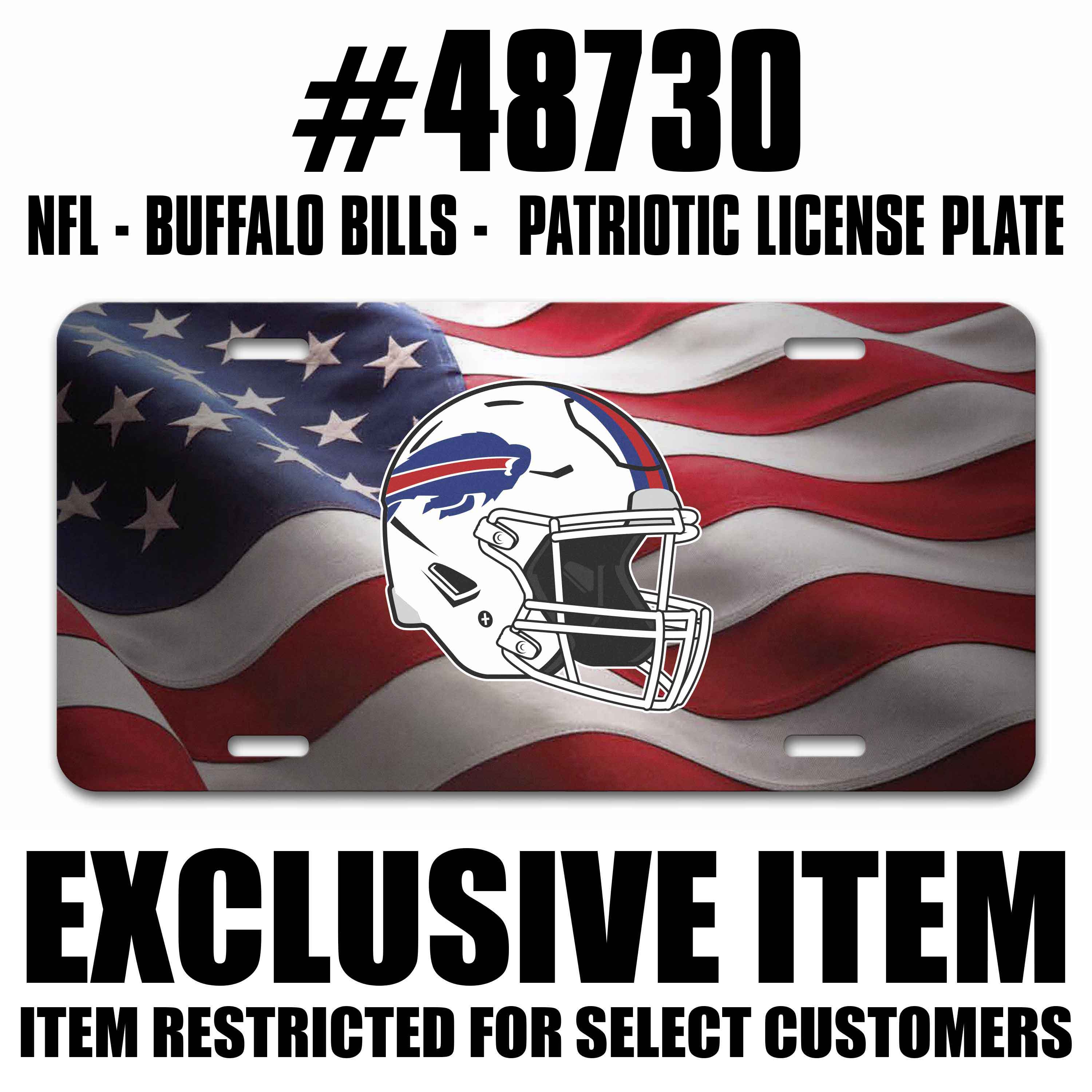 Buffalo Bills Embossed Patriotic License Plate    