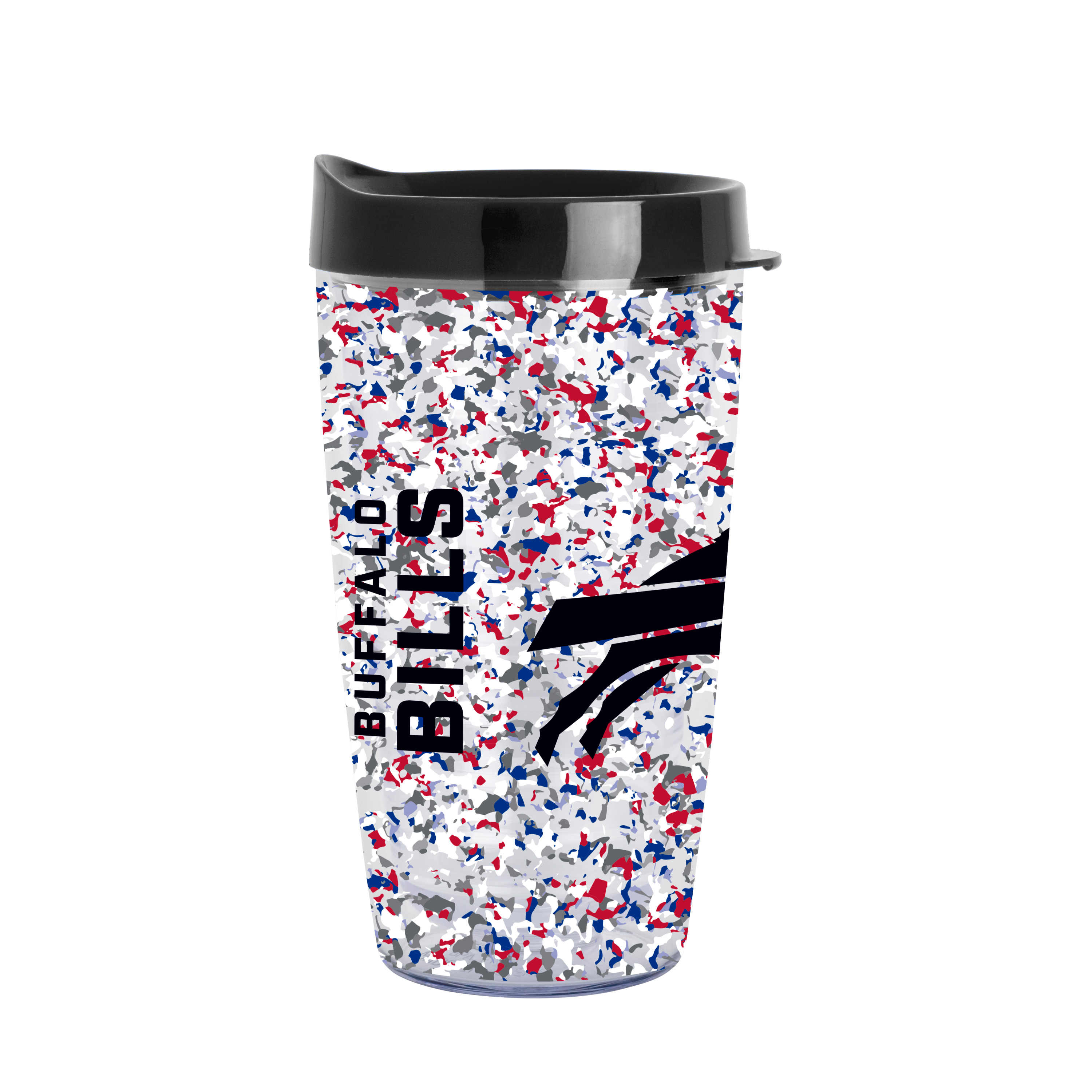 Buffalo Bills 16oz Terrazzo Dbl Wall Clear Tumbler    