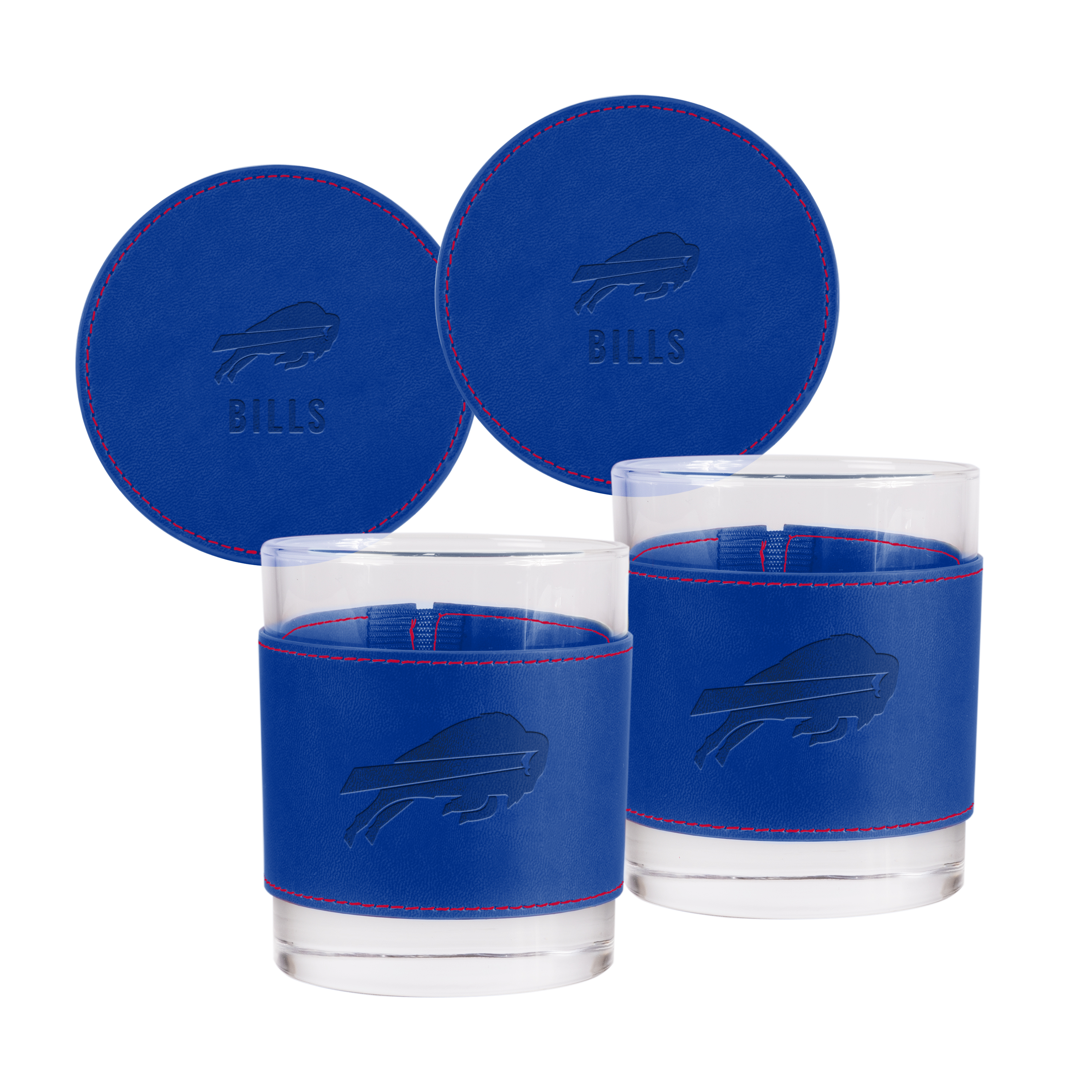 Buffalo Bills 12oz Holiday Rocks w/Wrap & Coasters  