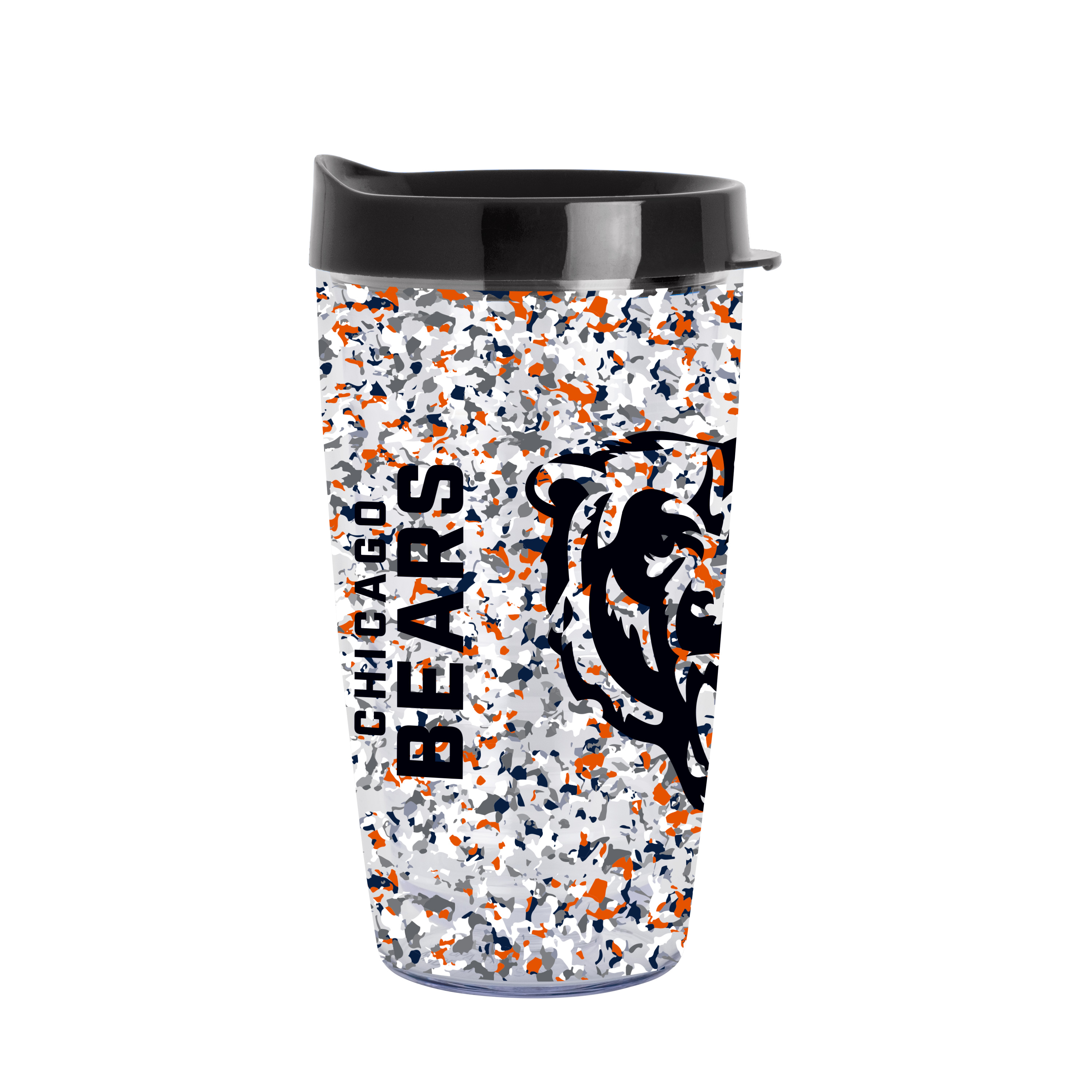 Chicago Bears 16oz Terrazzo Dbl Wall Clear Tumbler    