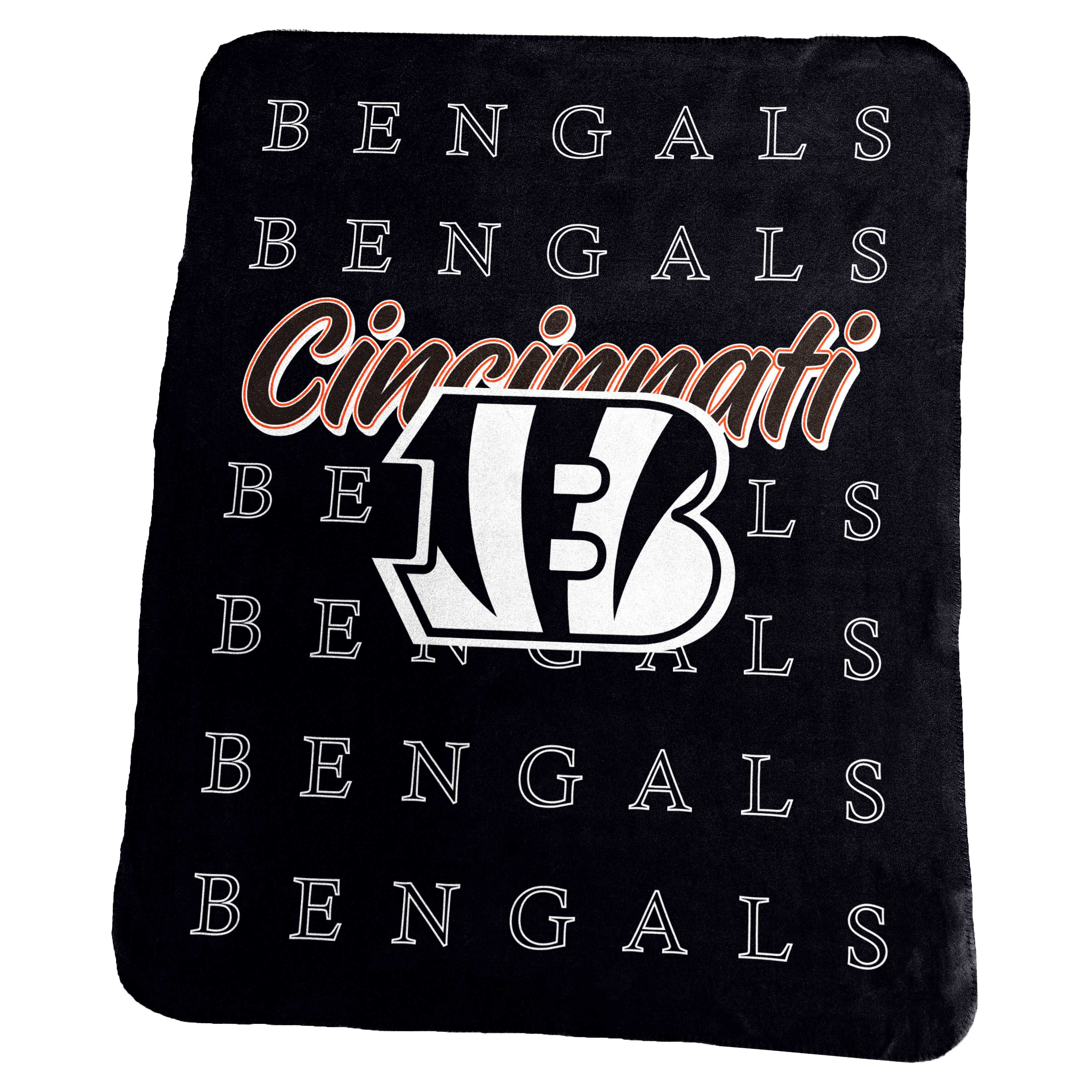 Cincinnati Bengals Classic Repeating Team Name Fleece Throw    