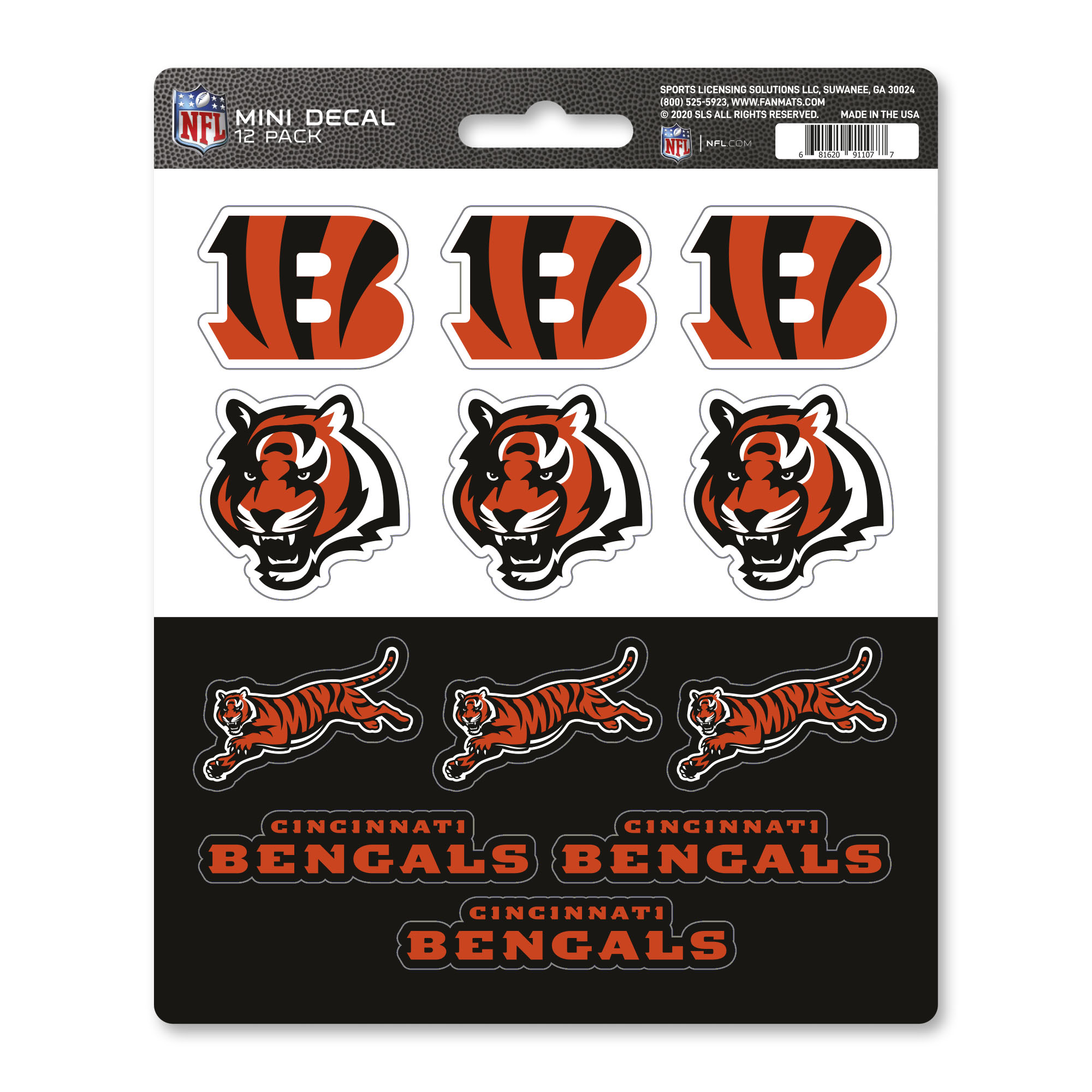Cincinnati Bengals Mini Decal 12-pk    