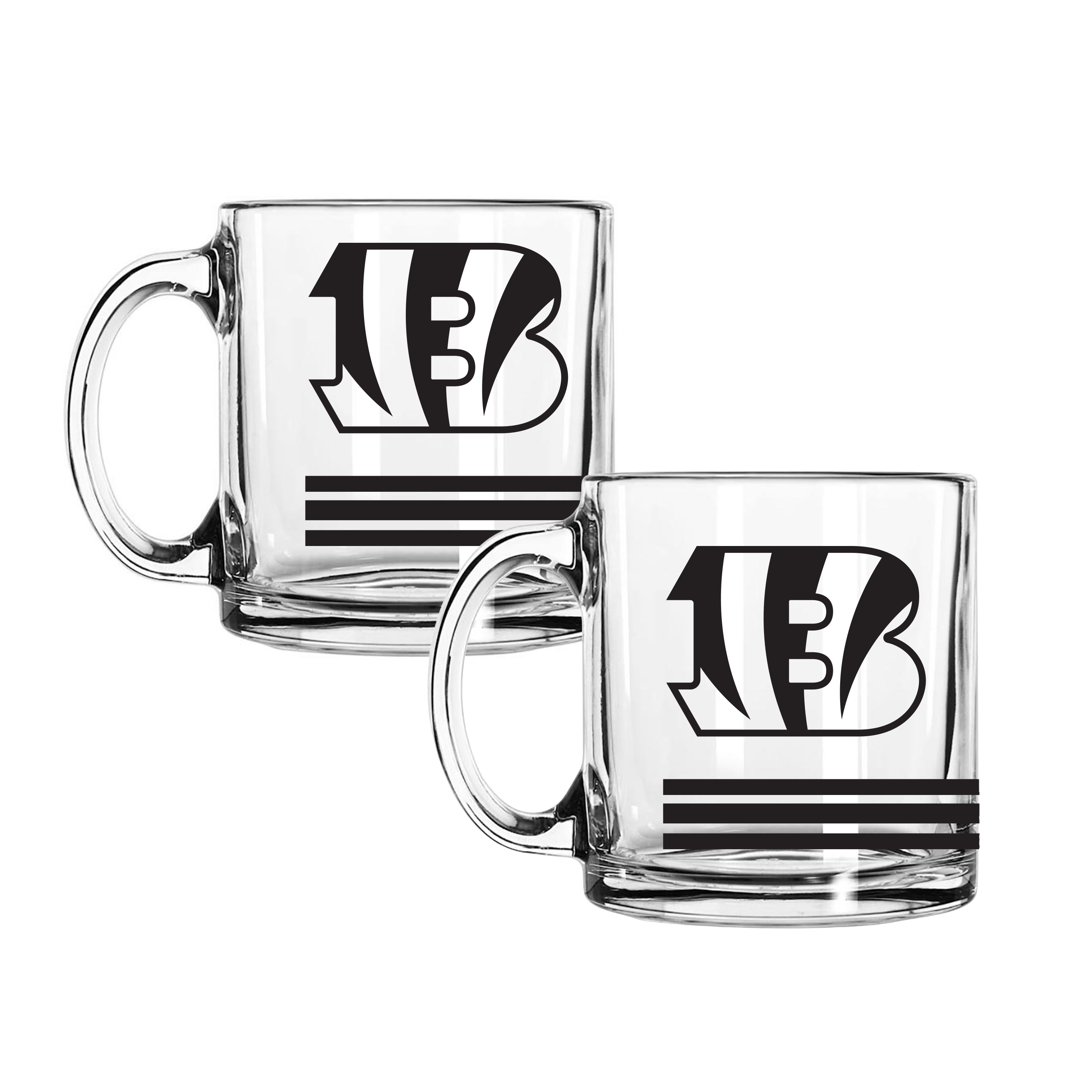 Cincinnati Bengals 13oz Holiday Glass Mug 2 Pack  