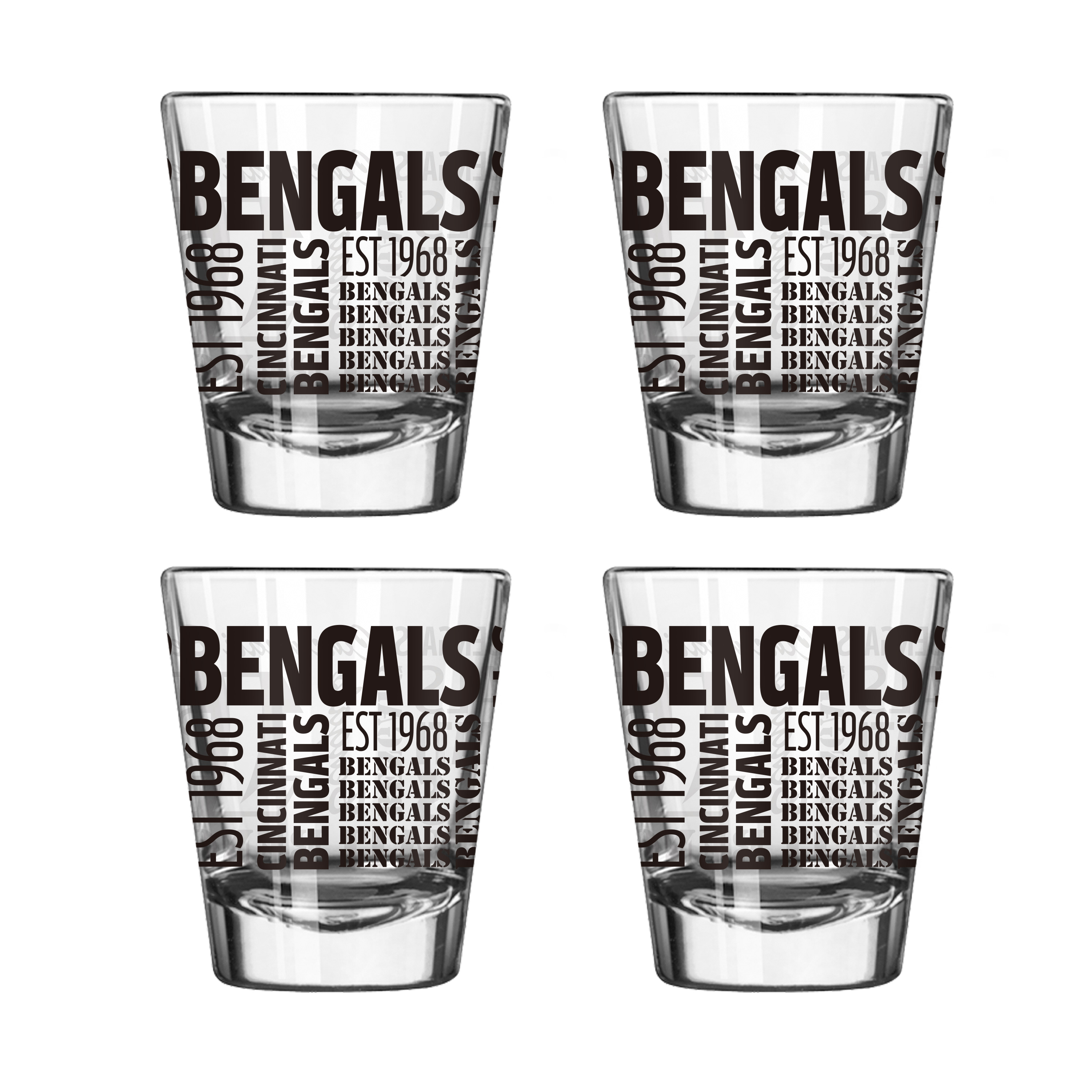 Cincinnati Bengals 4pk Spirit 2oz Shot Glass  