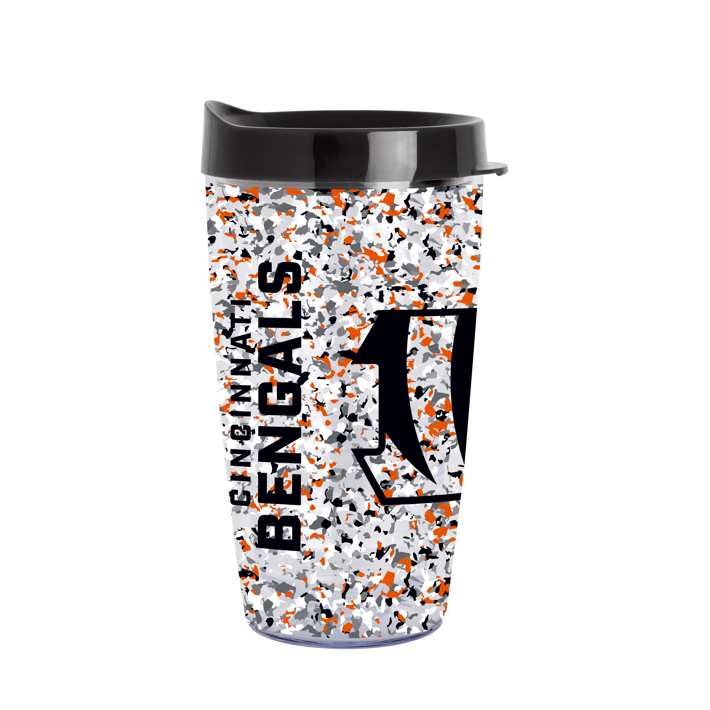Cincinnati Bengals 16oz Terrazzo Dbl Wall Clear Tumbler    