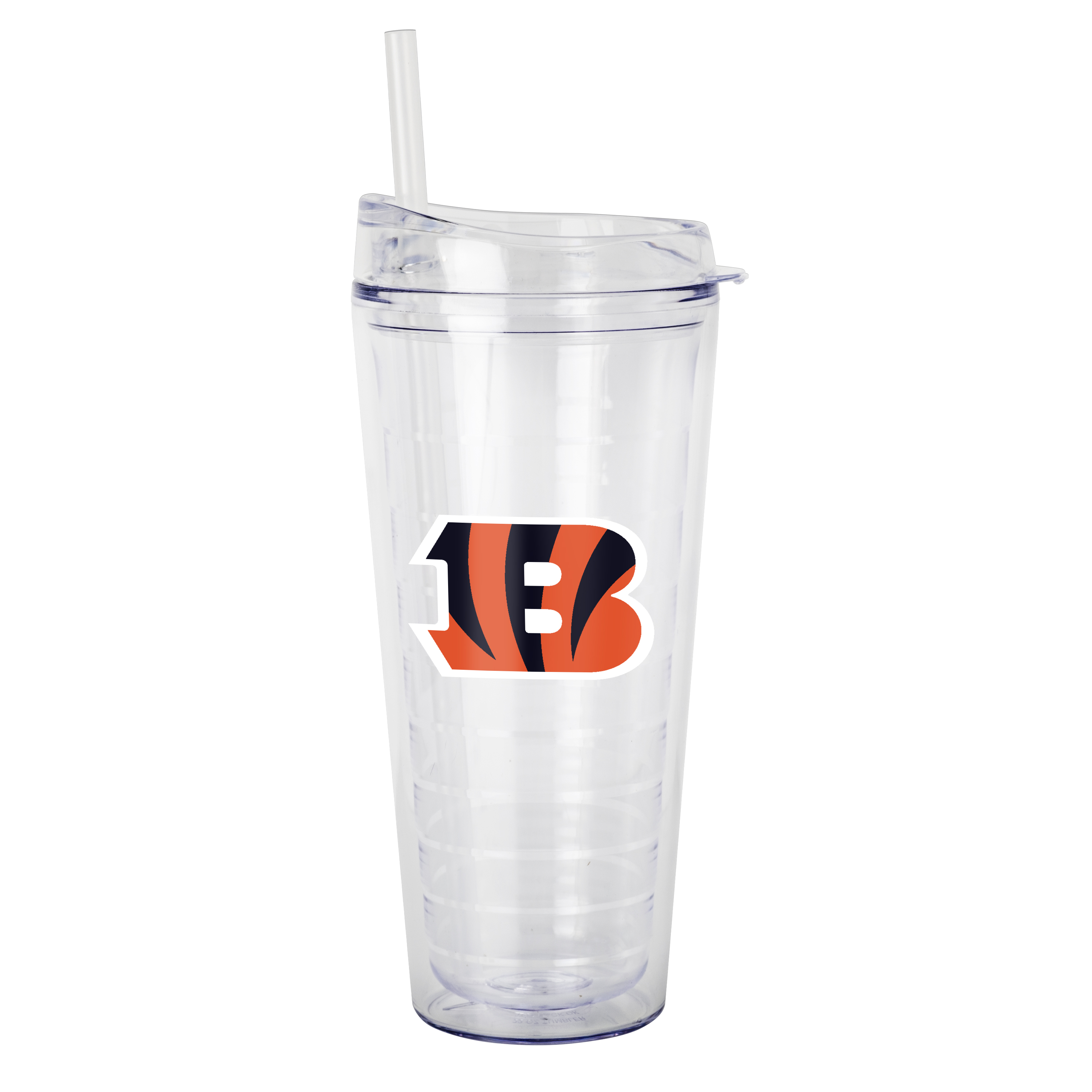 Cincinnati Bengals 22oz Flipside Dbl Wall Clear Tumbler    