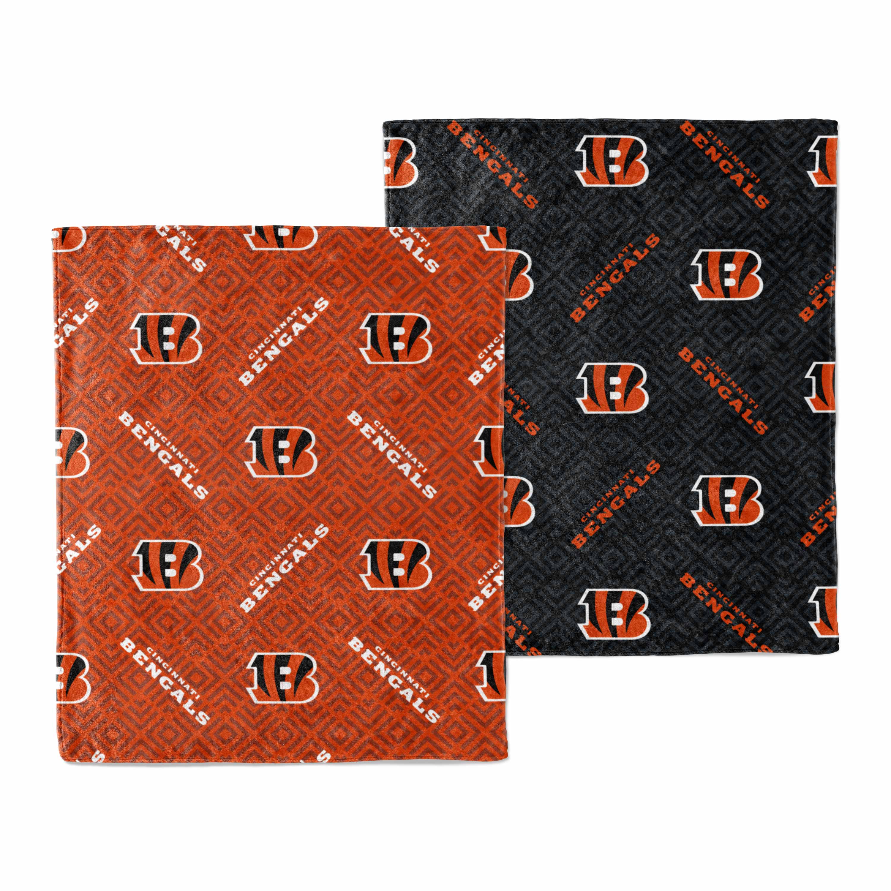 Cincinnati Bengals Plush Throw 50x60 2 Pack  