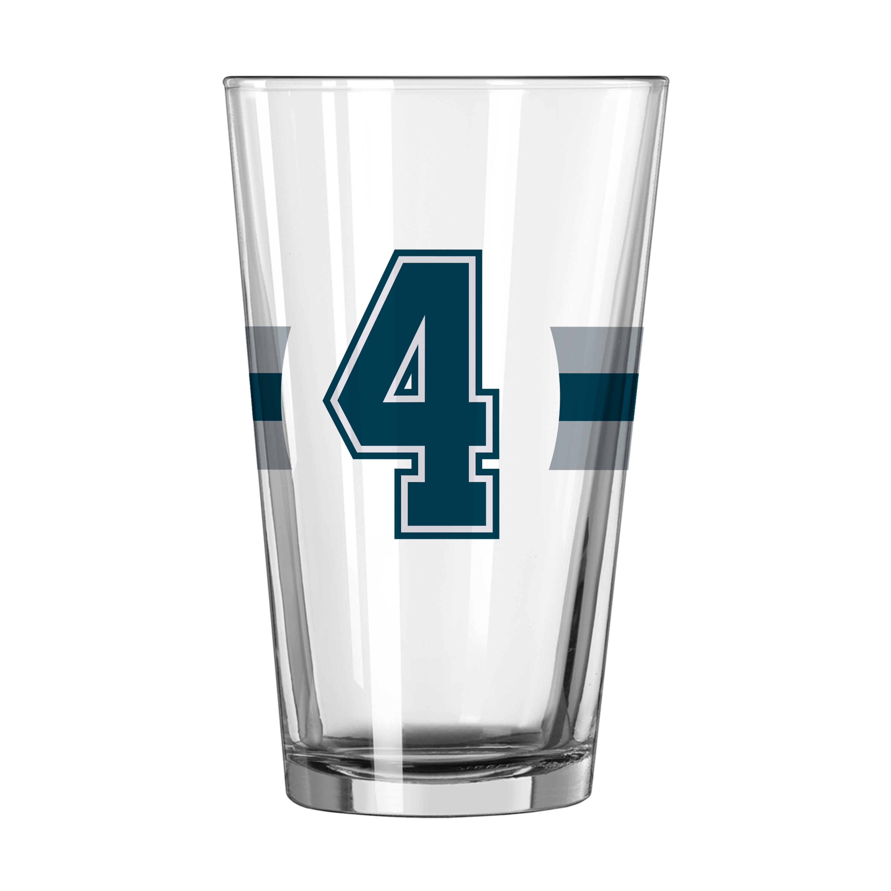 Dallas Cowboys Dak Prescott 16oz Stripe Pint Glass    