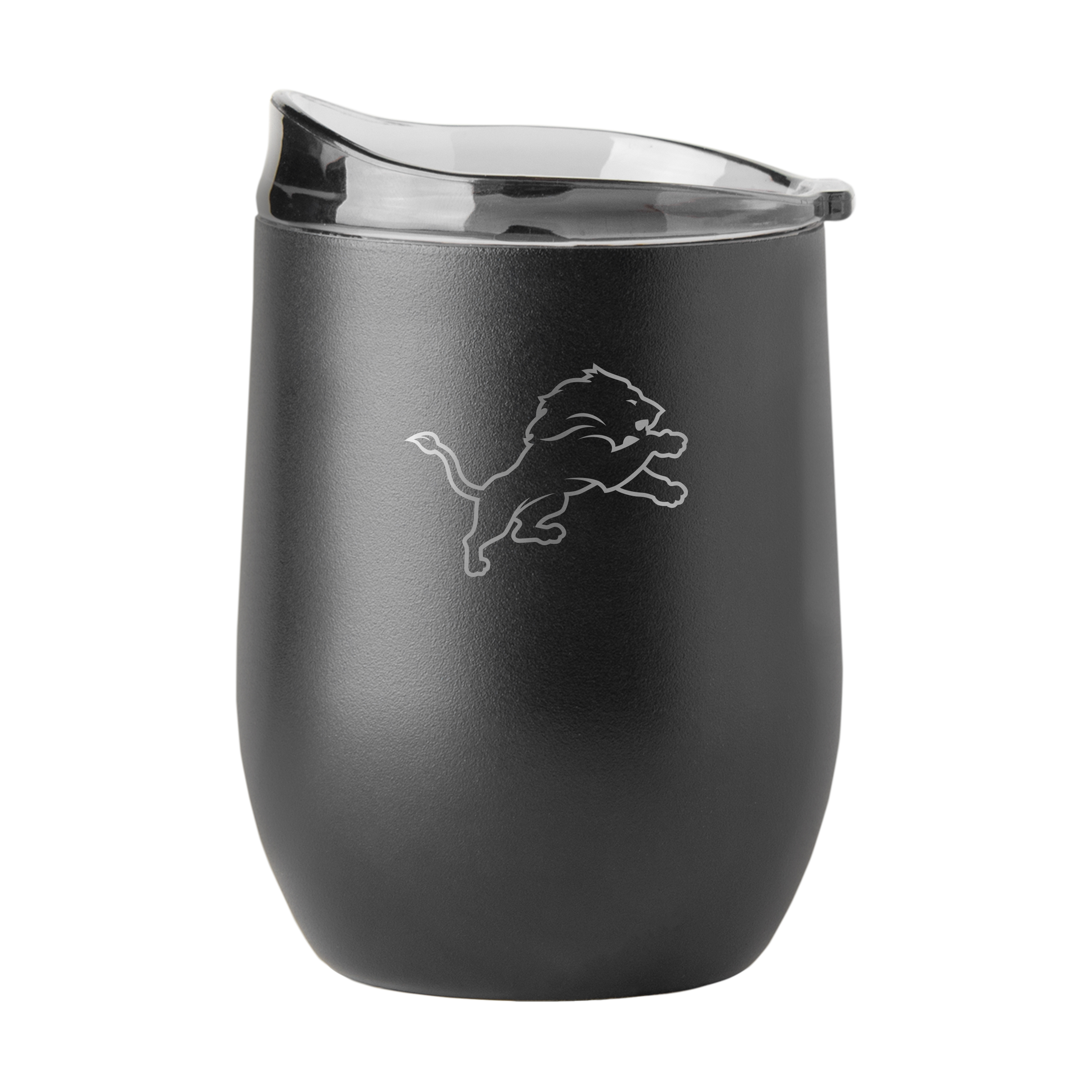 Detroit Lions 16oz Black Etch Powder Coat Curved Bev    