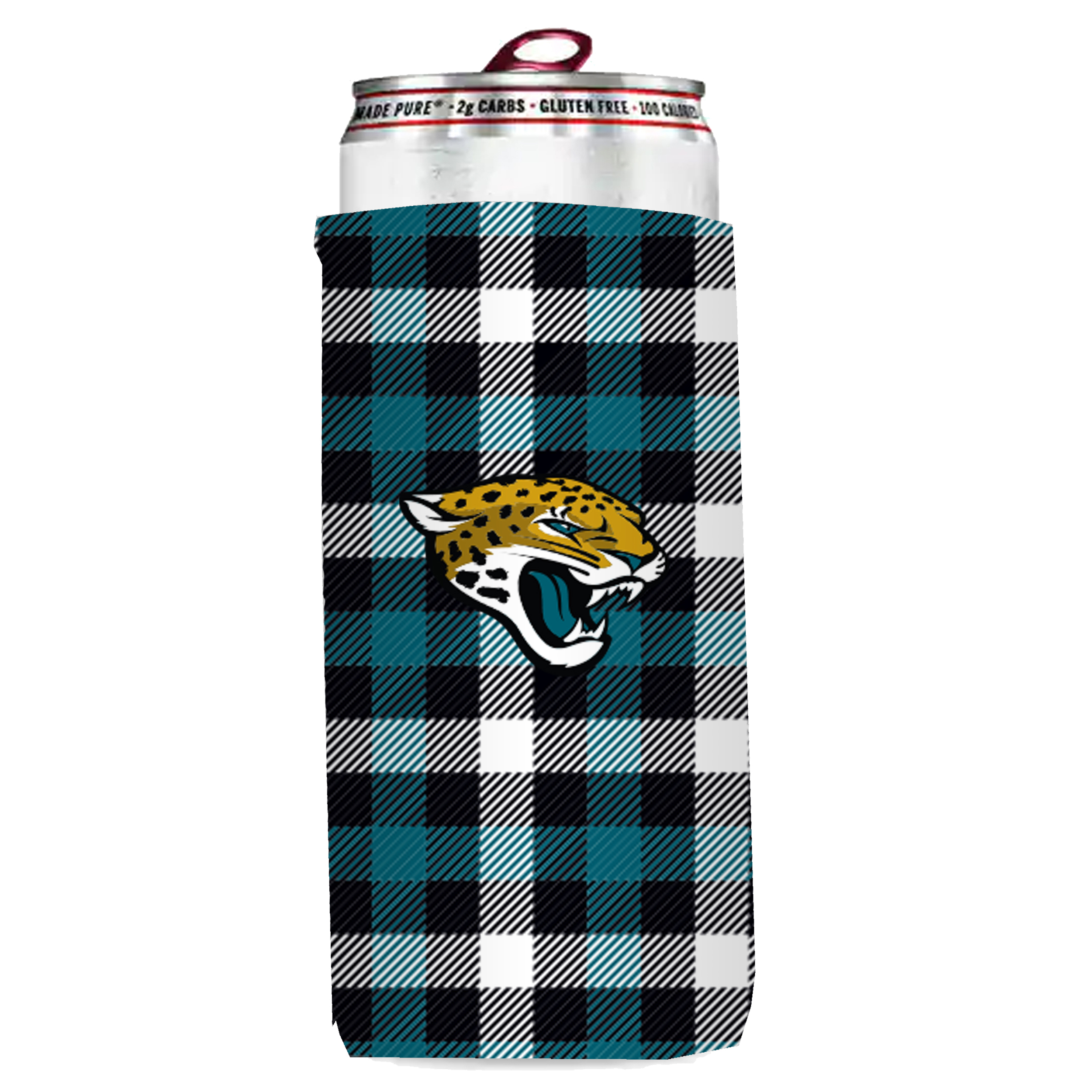 Jacksonville Jaguars Plaid Insulated Slim Can Sleeve    