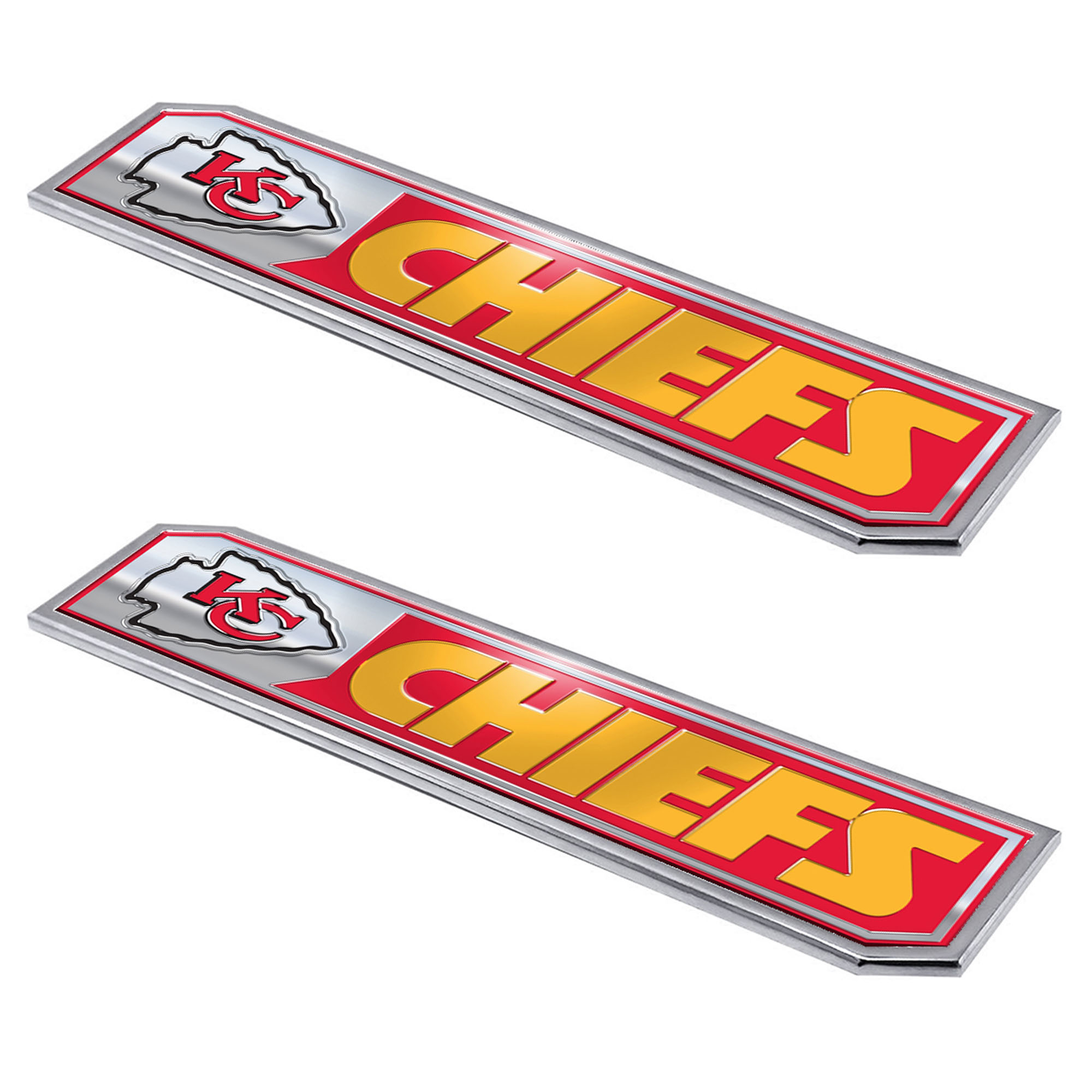 Kansas City Chiefs Embossed Truck Emblem 2-pk    