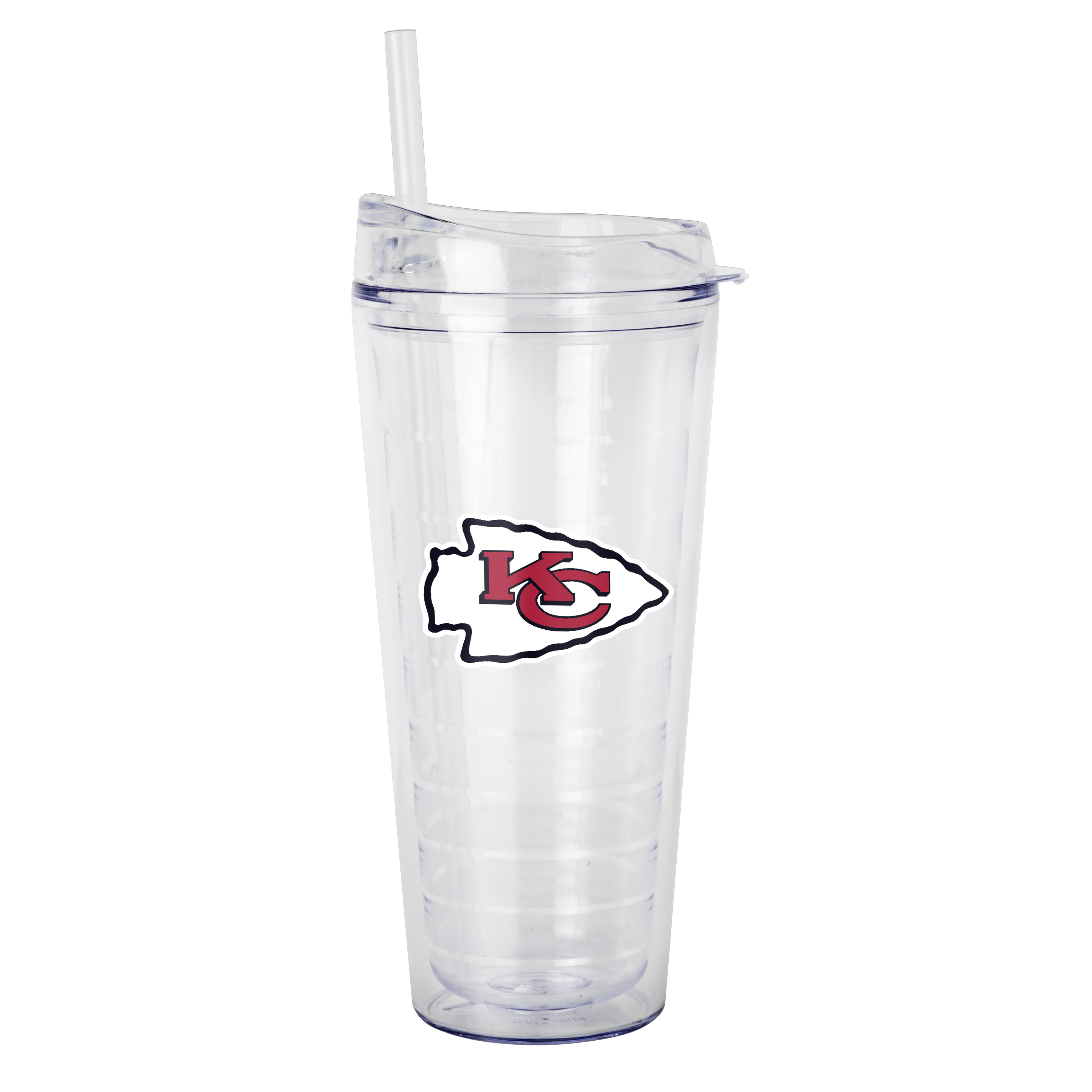 Kansas City Chiefs 22oz Flipside Dbl Wall Clear Tumbler    