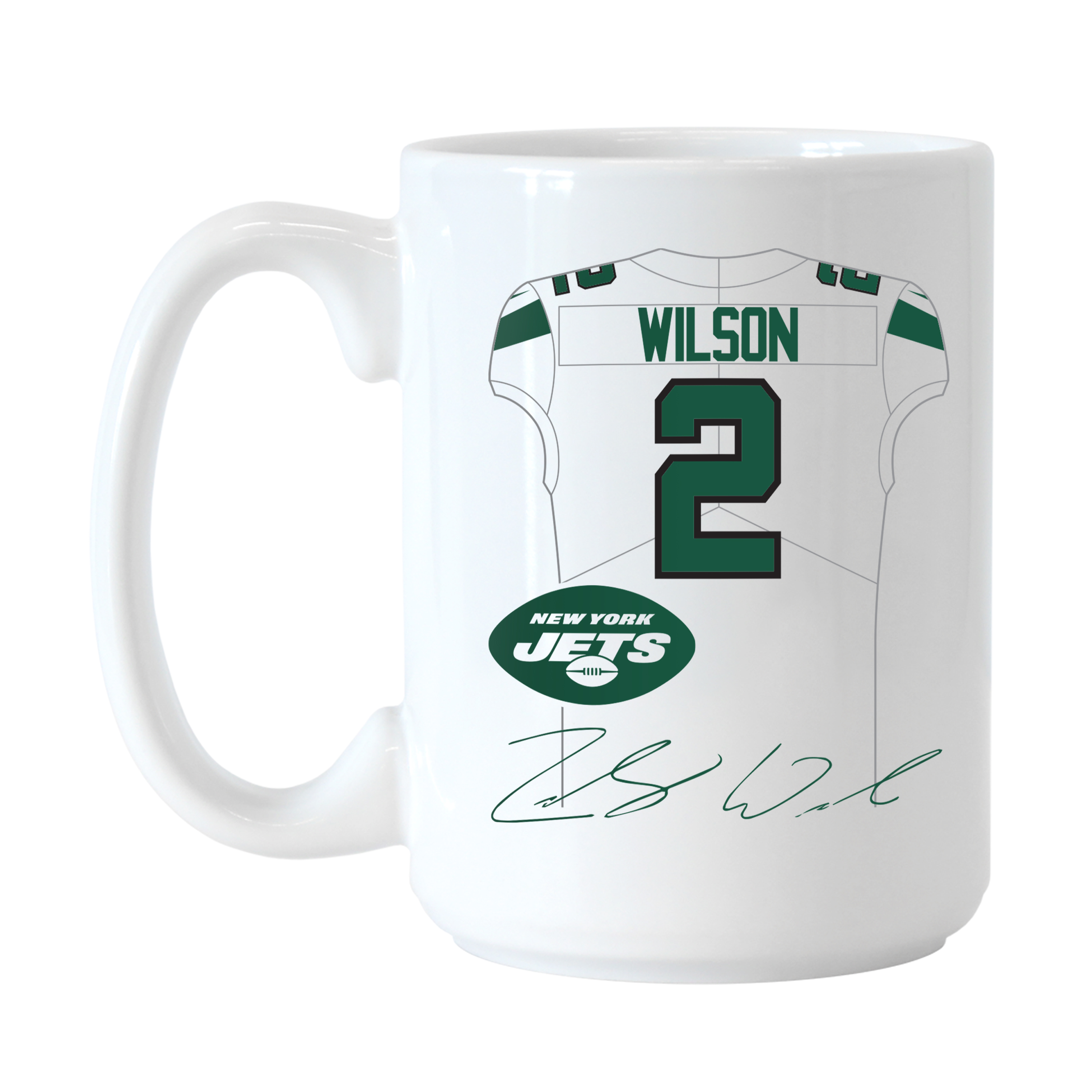 New York Jets 15oz Zach Wilson Jersey Sublimated Mug  