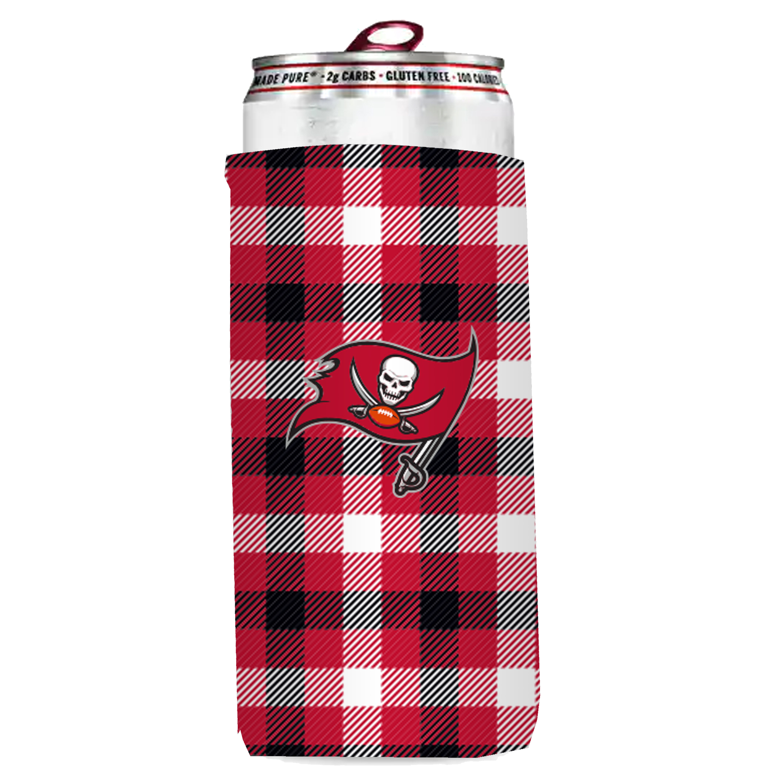 Tampa Bay Buccaneers Plaid Insulated Slim Can Sleeve    