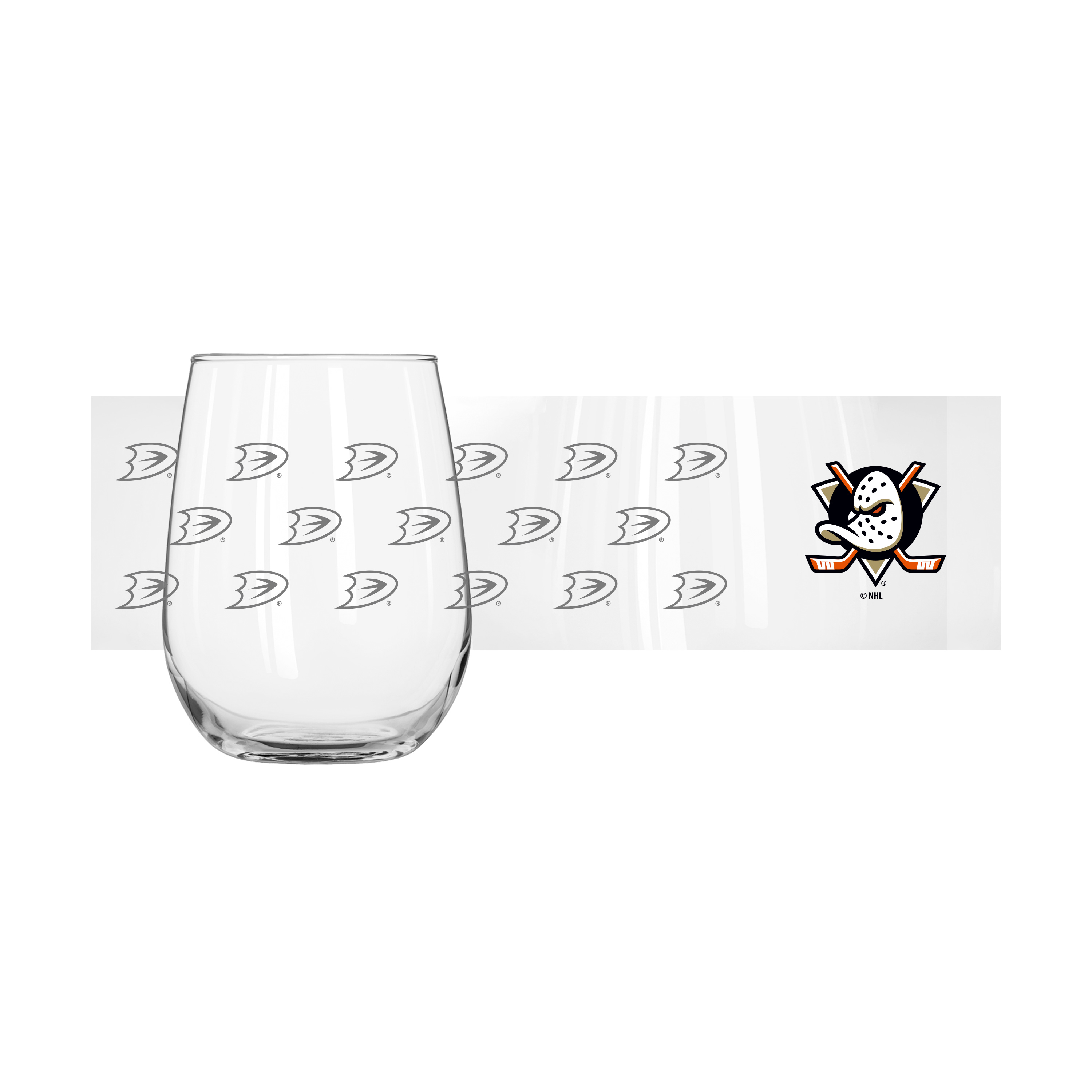 Anaheim Ducks 16oz Satin Etch Curved Beverage Glass    