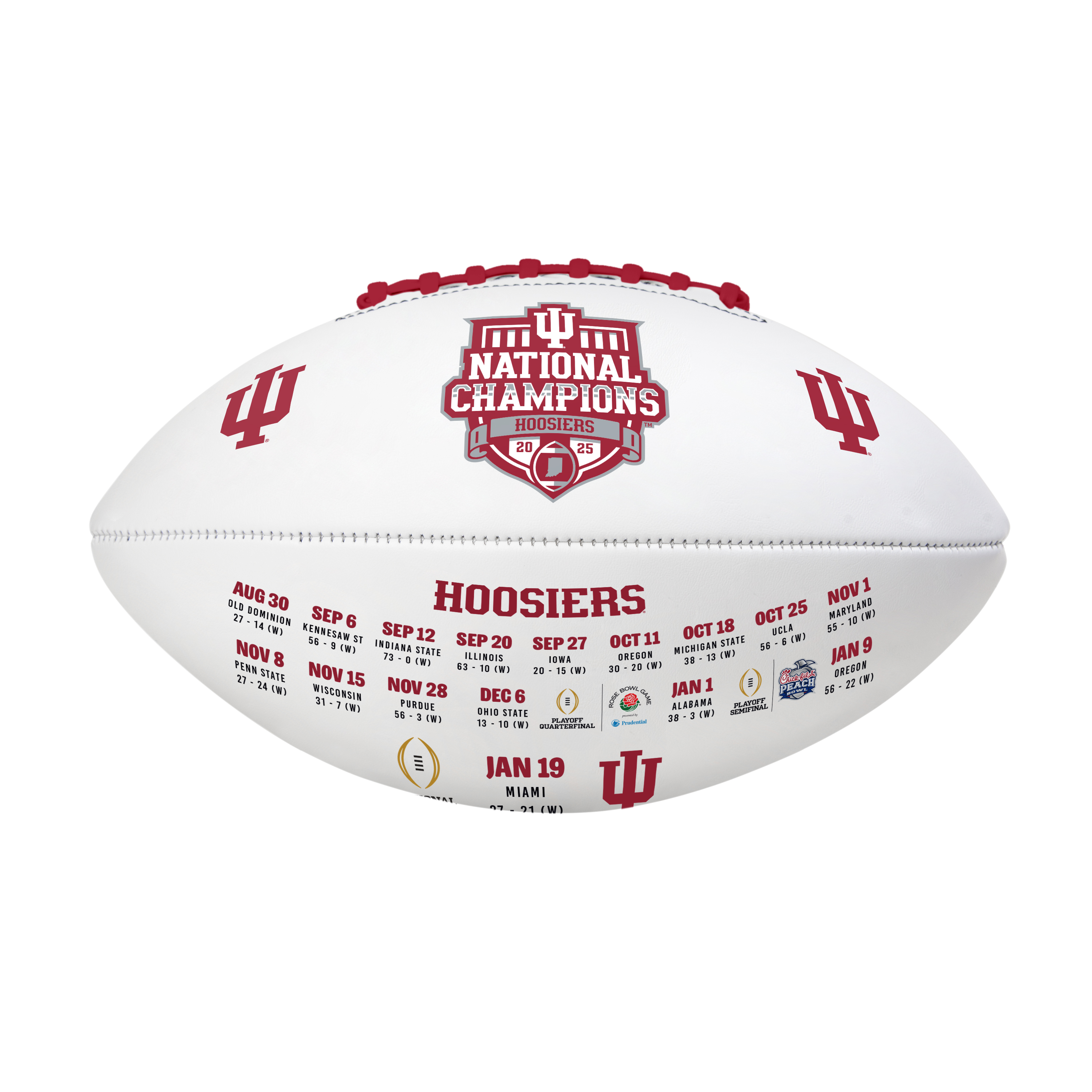 Indiana 2025 College Football Champions Full Size Debossed Football  