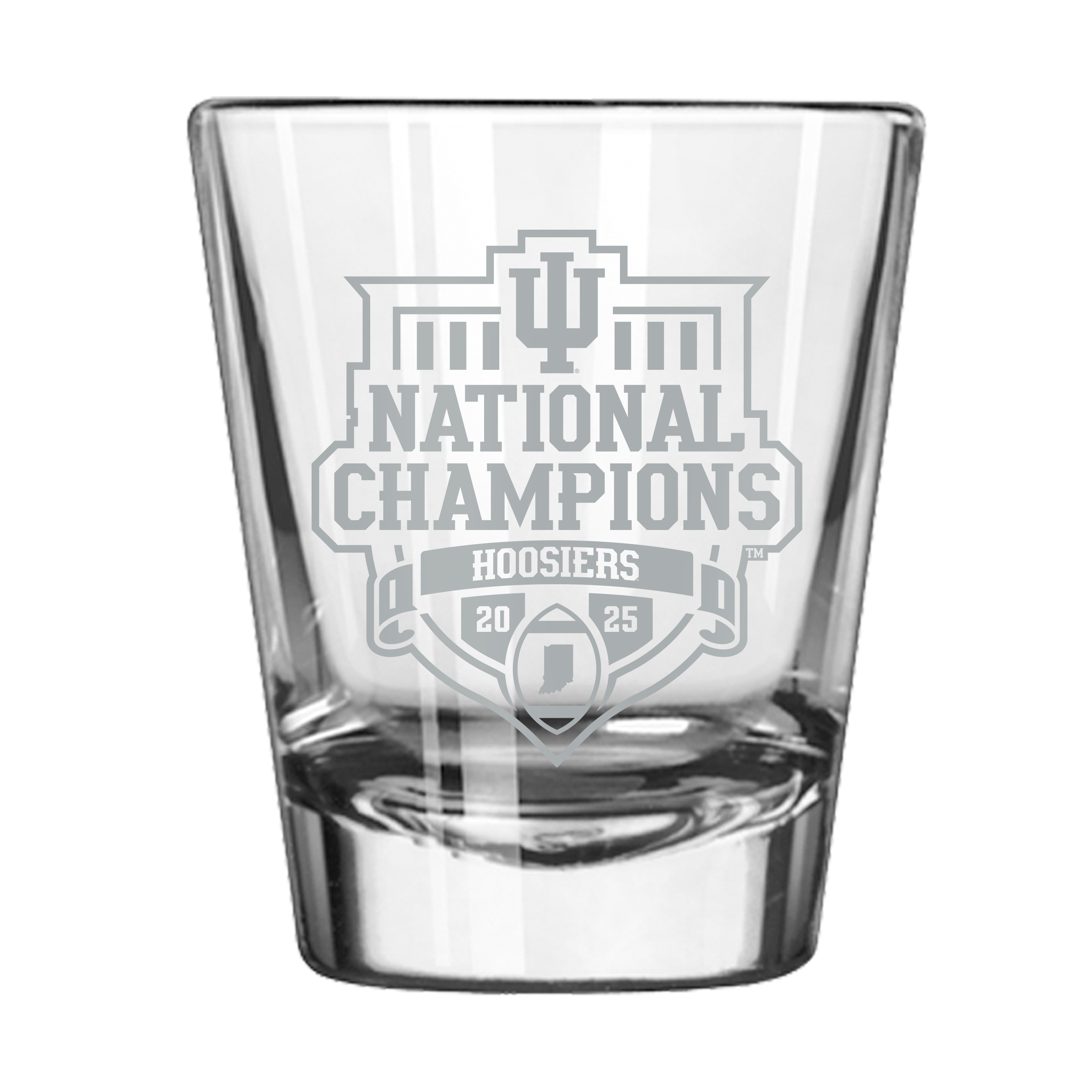 Indiana 2025 College Football Champions 2oz Etch Shot Glass  