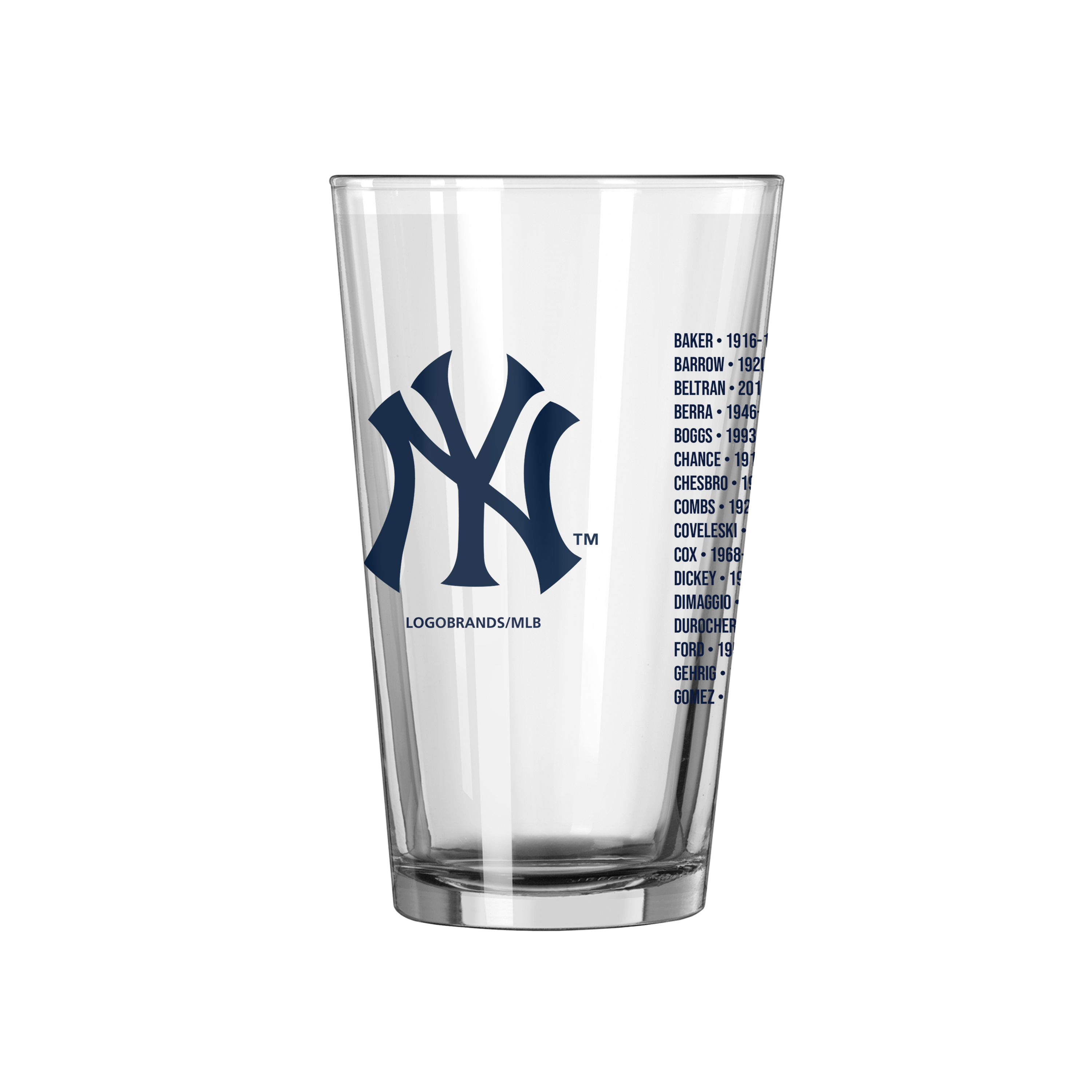 NY Yankees HOF 16oz Pint Glass    